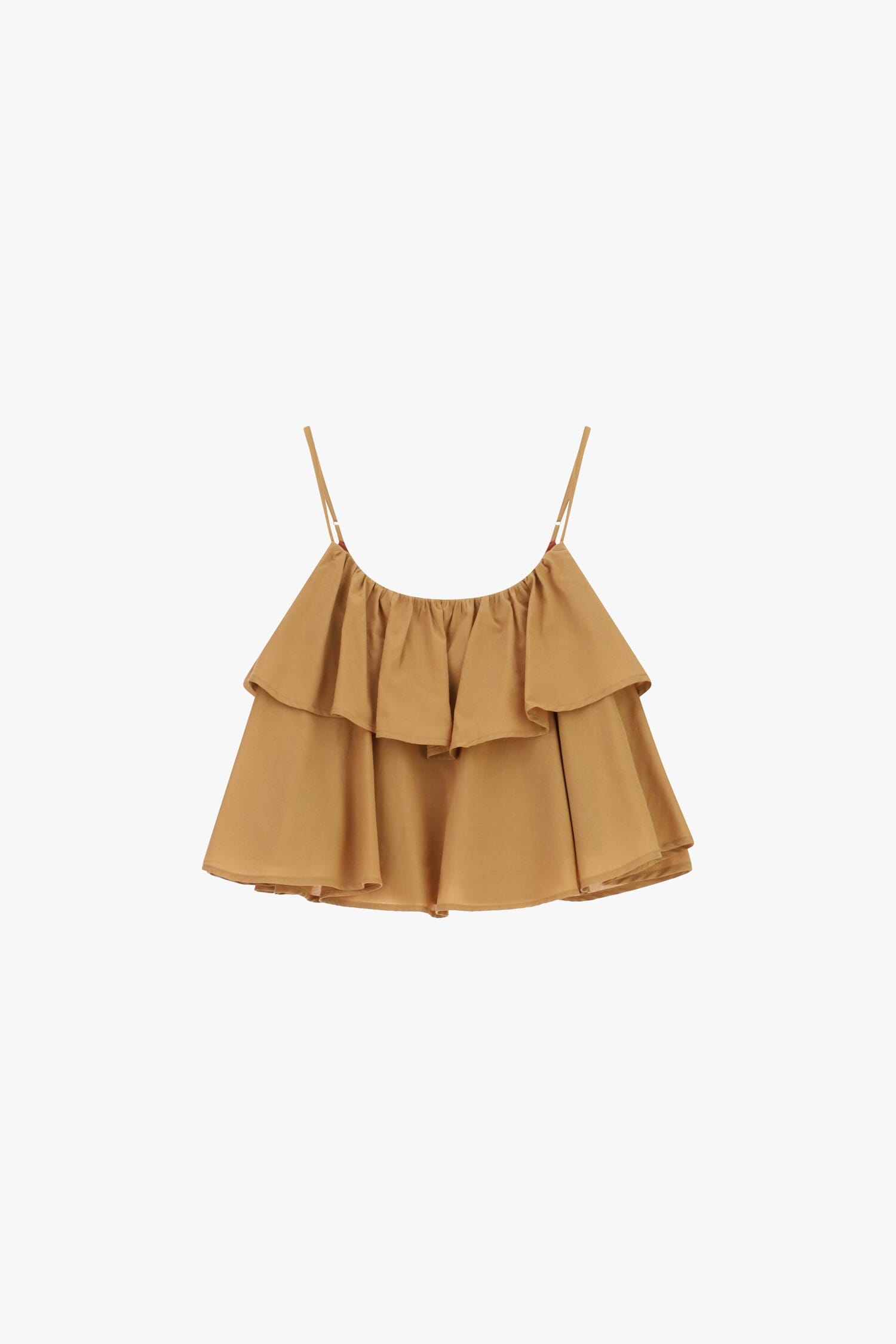 Top With Thin Straps And Double Ruffle Please