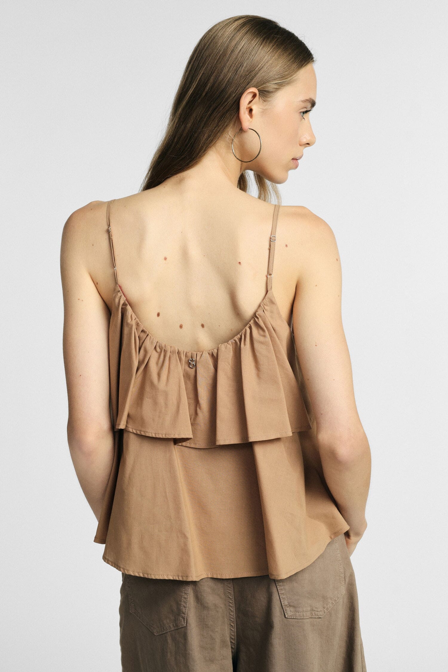 Top With Thin Straps And Double Ruffle Please