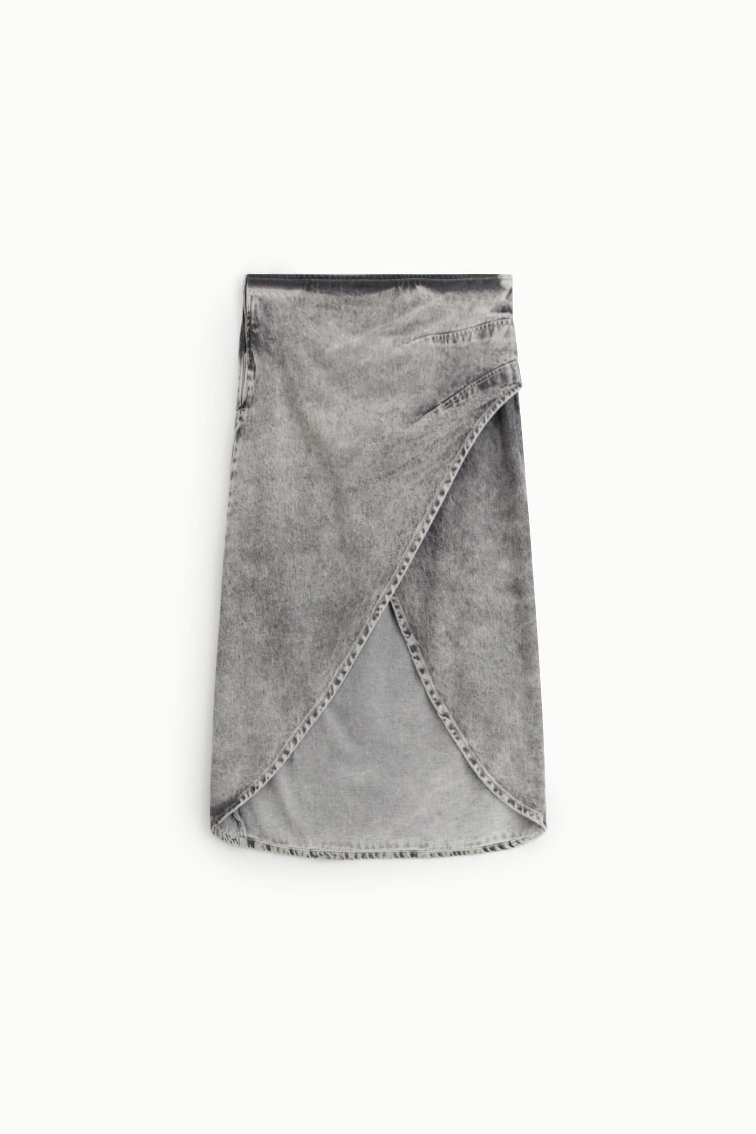 Gonna Midi Effetto Denim Con Spacco Asimmetrico Dixie