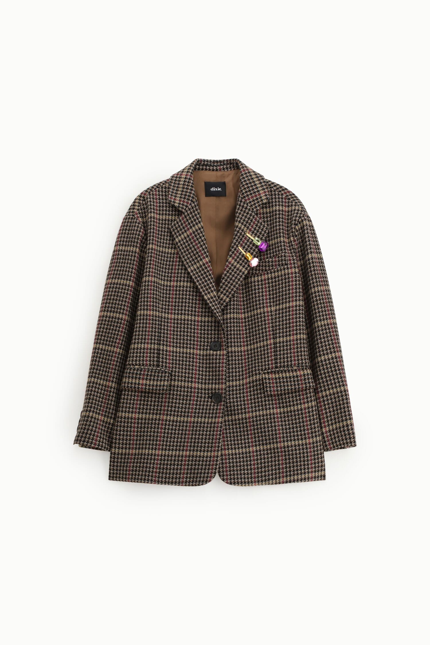 Blazer A Quadri Con Tasche Applicate E Bottoni Dixie