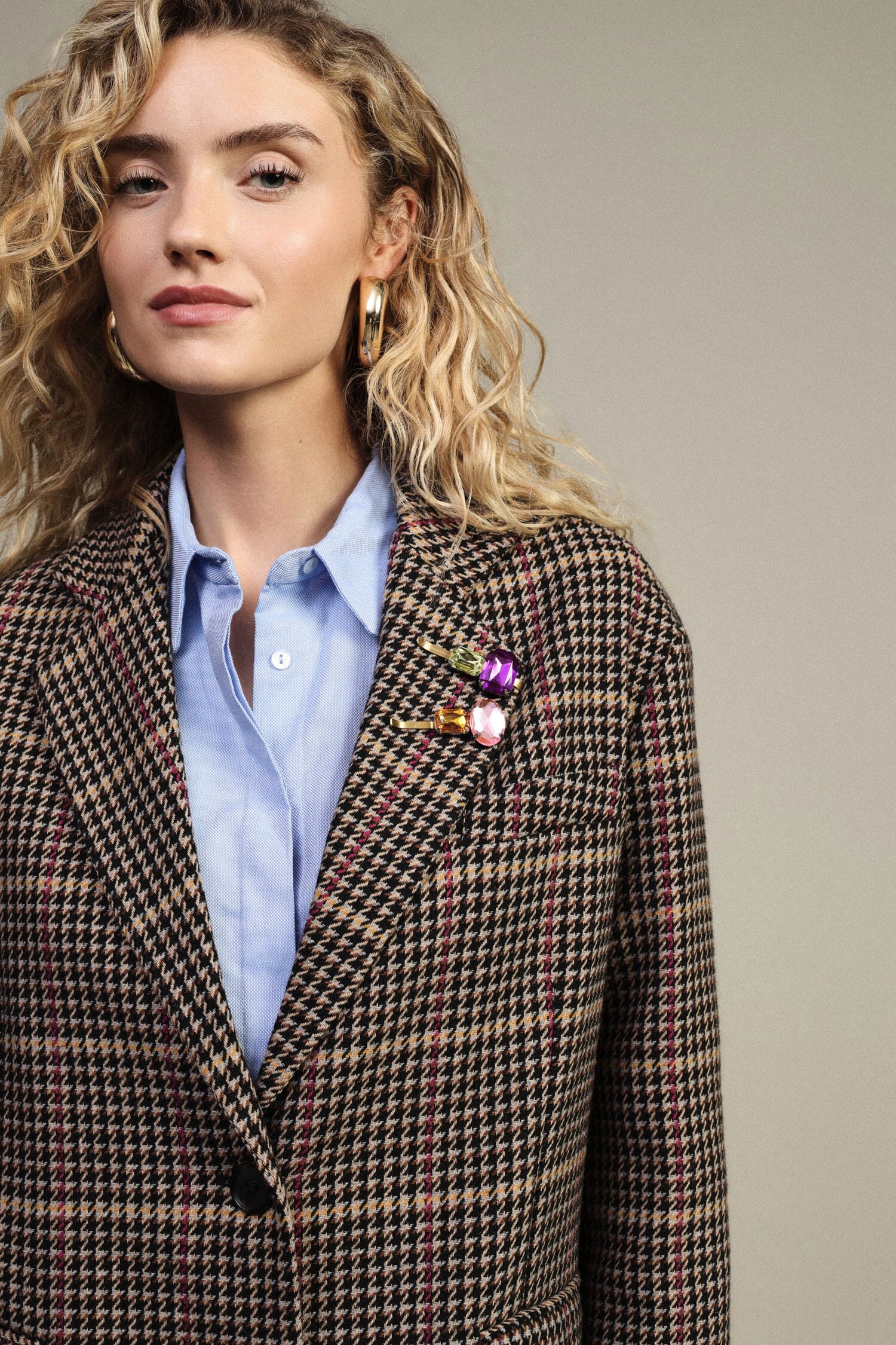 Blazer A Quadri Con Tasche Applicate E Bottoni Dixie