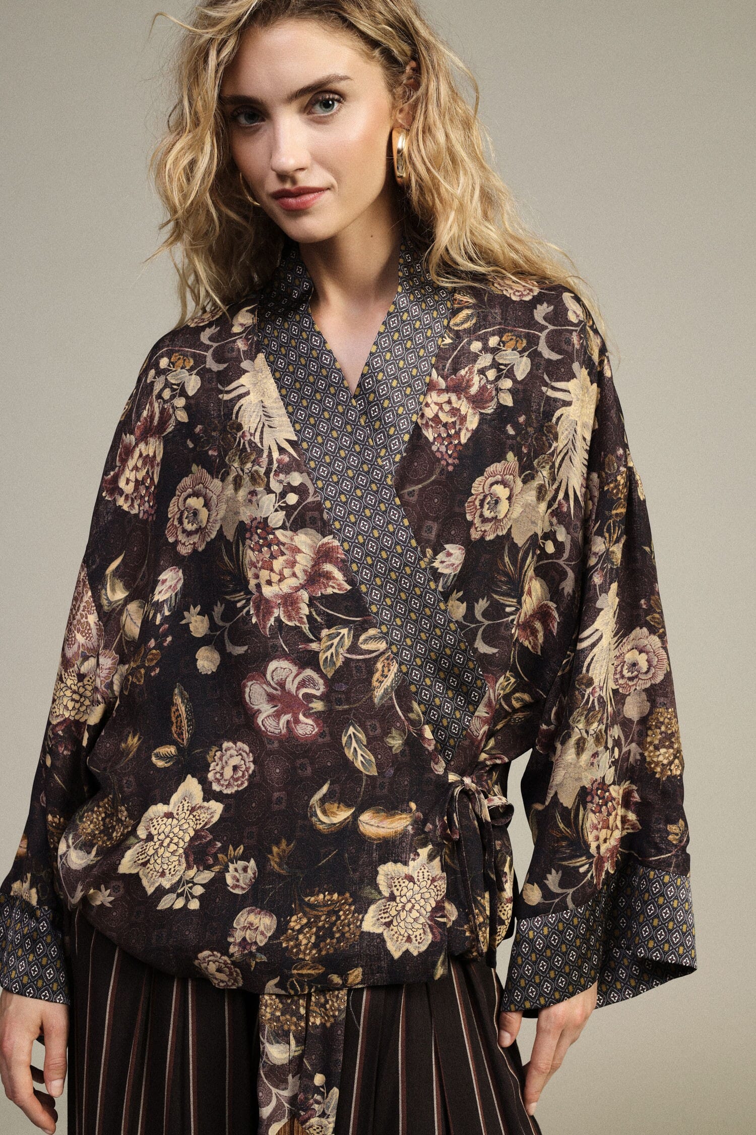 Blazer Stampato A Fiori Con Maniche Ampie Dixie