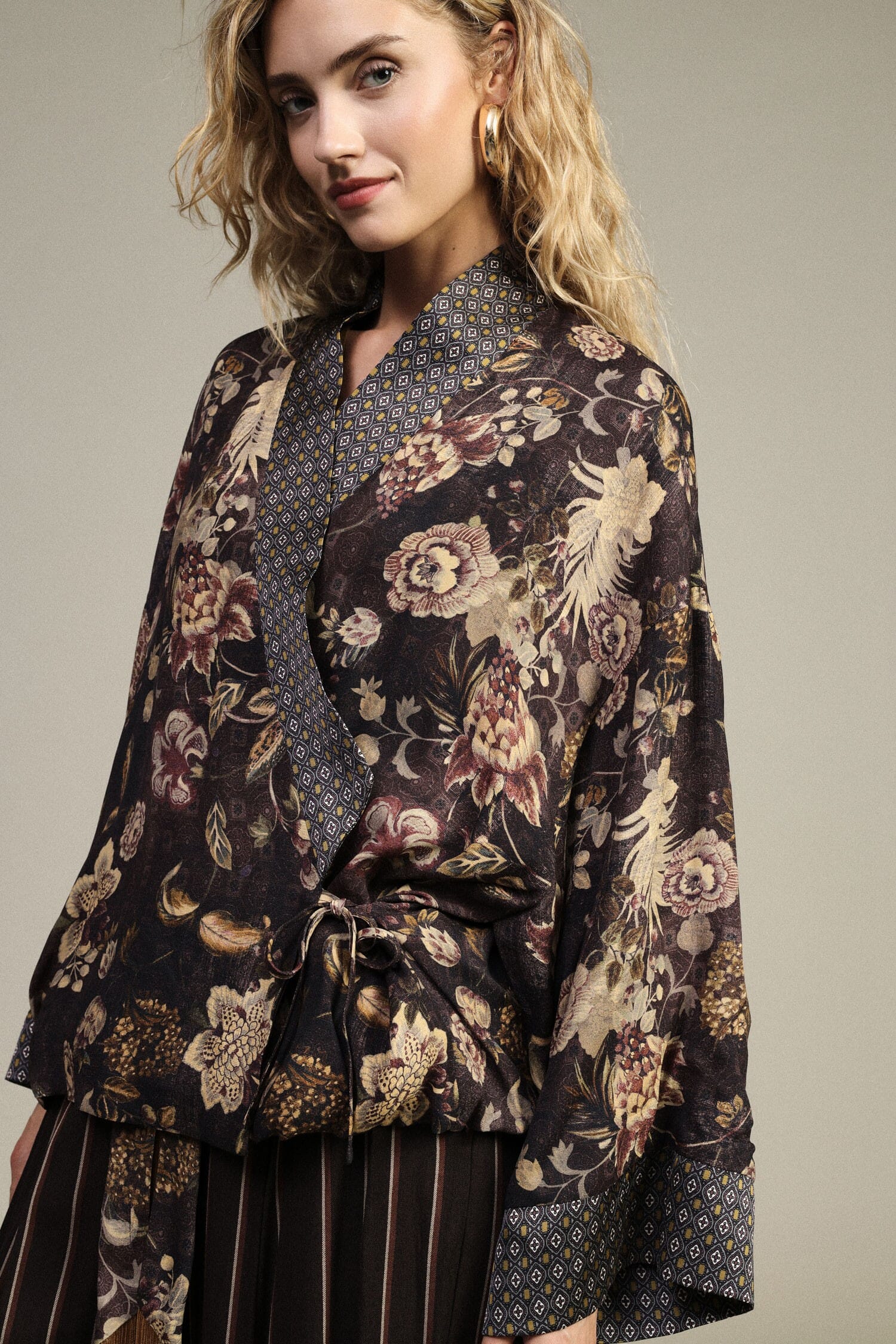 Blazer Stampato A Fiori Con Maniche Ampie Dixie