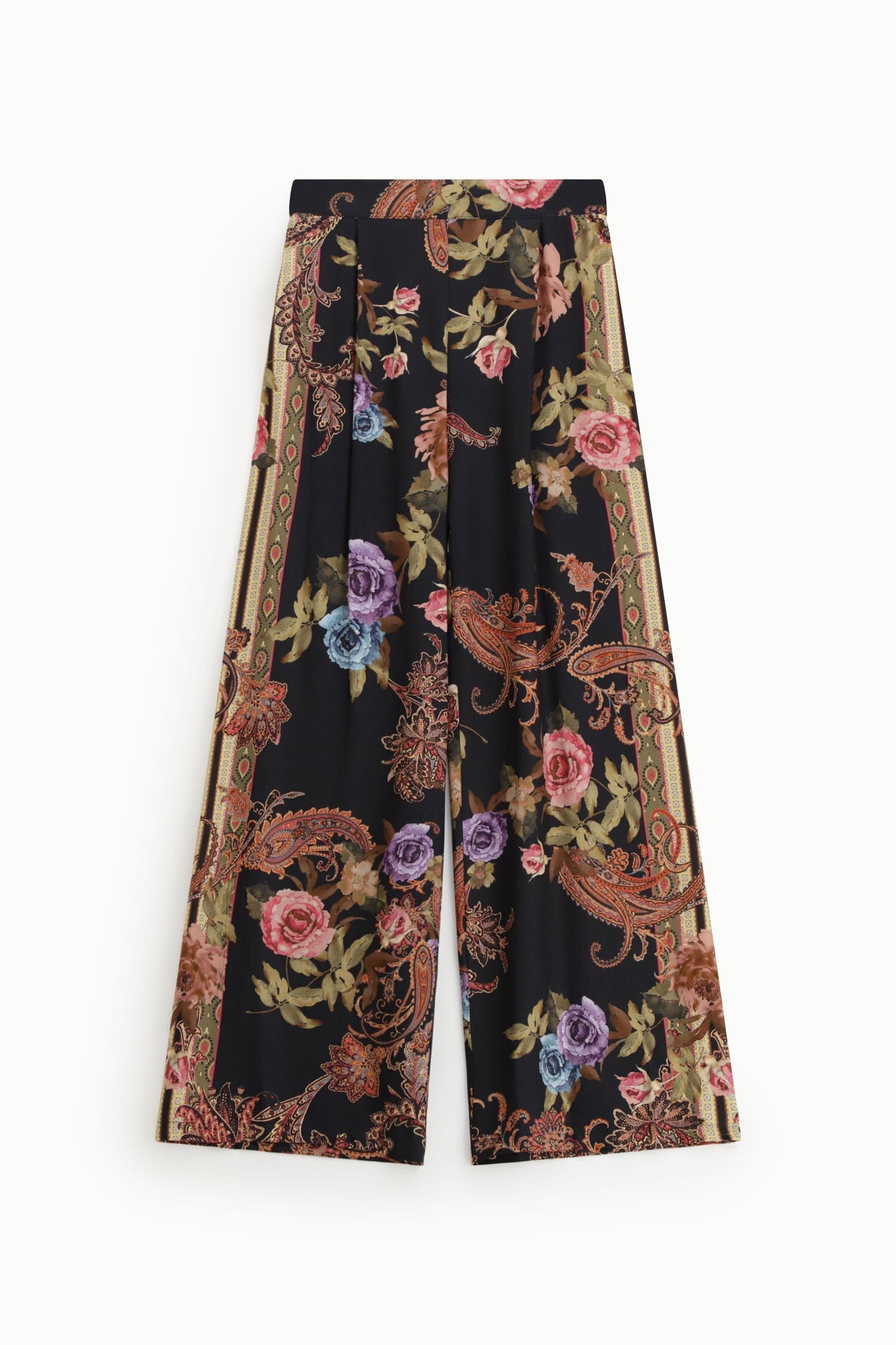Pantaloni Palazzo Stampa Floreale E Paisley Dixie