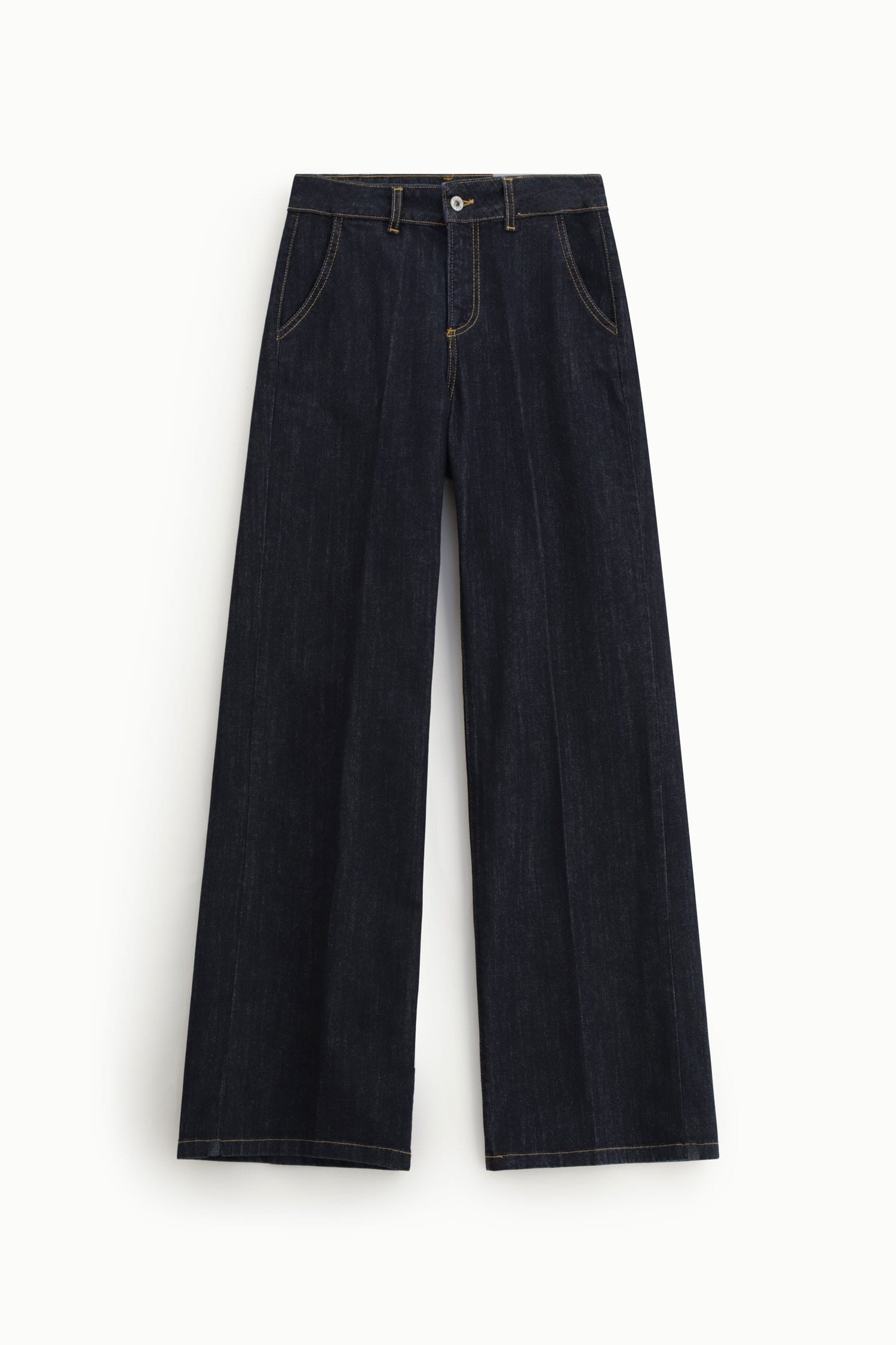 Pantaloni Palazzo A Vita Alta Con Cuciture A Contrasto Dixie