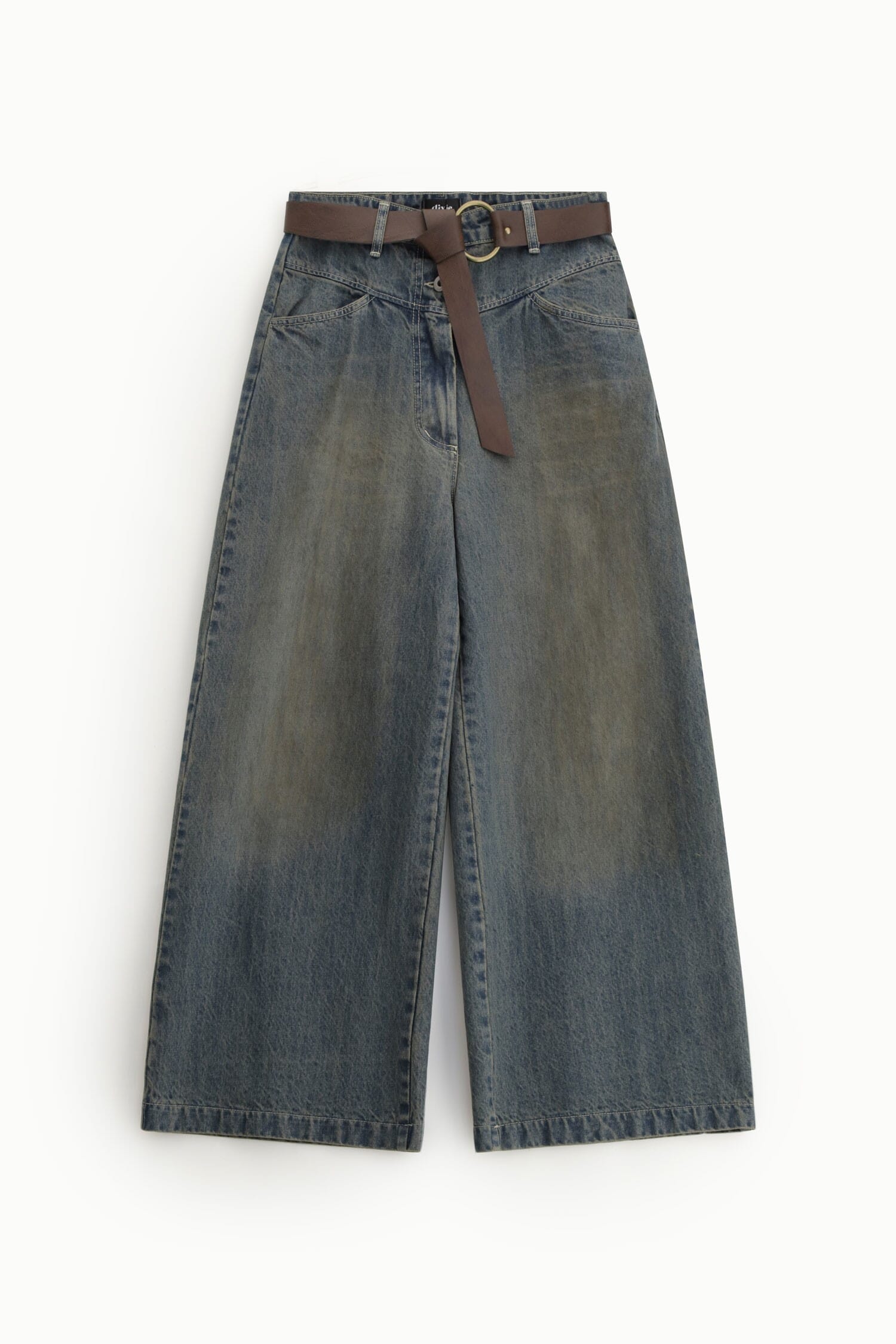 Jeans A Gamba Larga Vita Alta Con Cintura Dixie