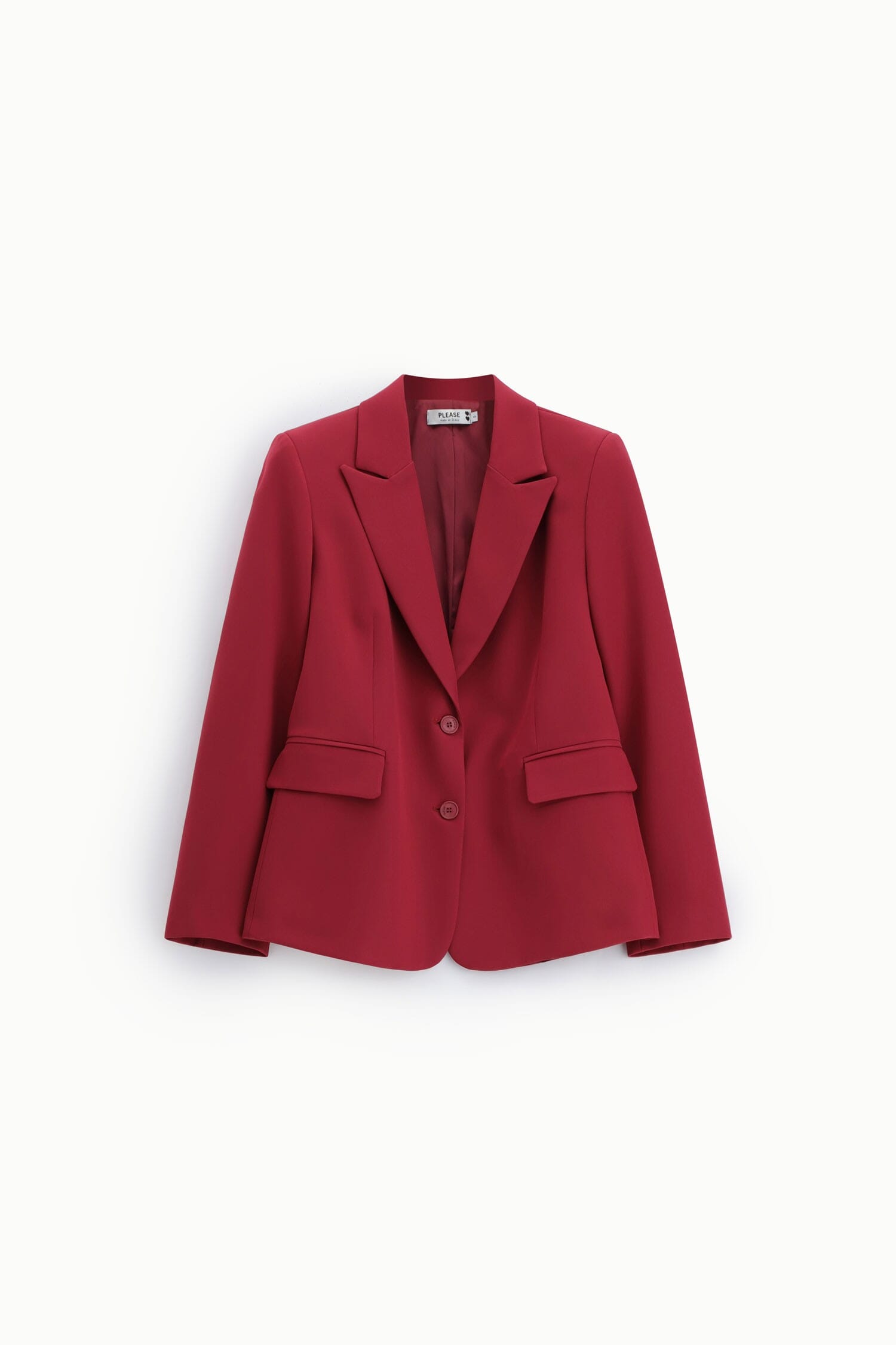 Blazer with pointed lapels and flap pockets, please