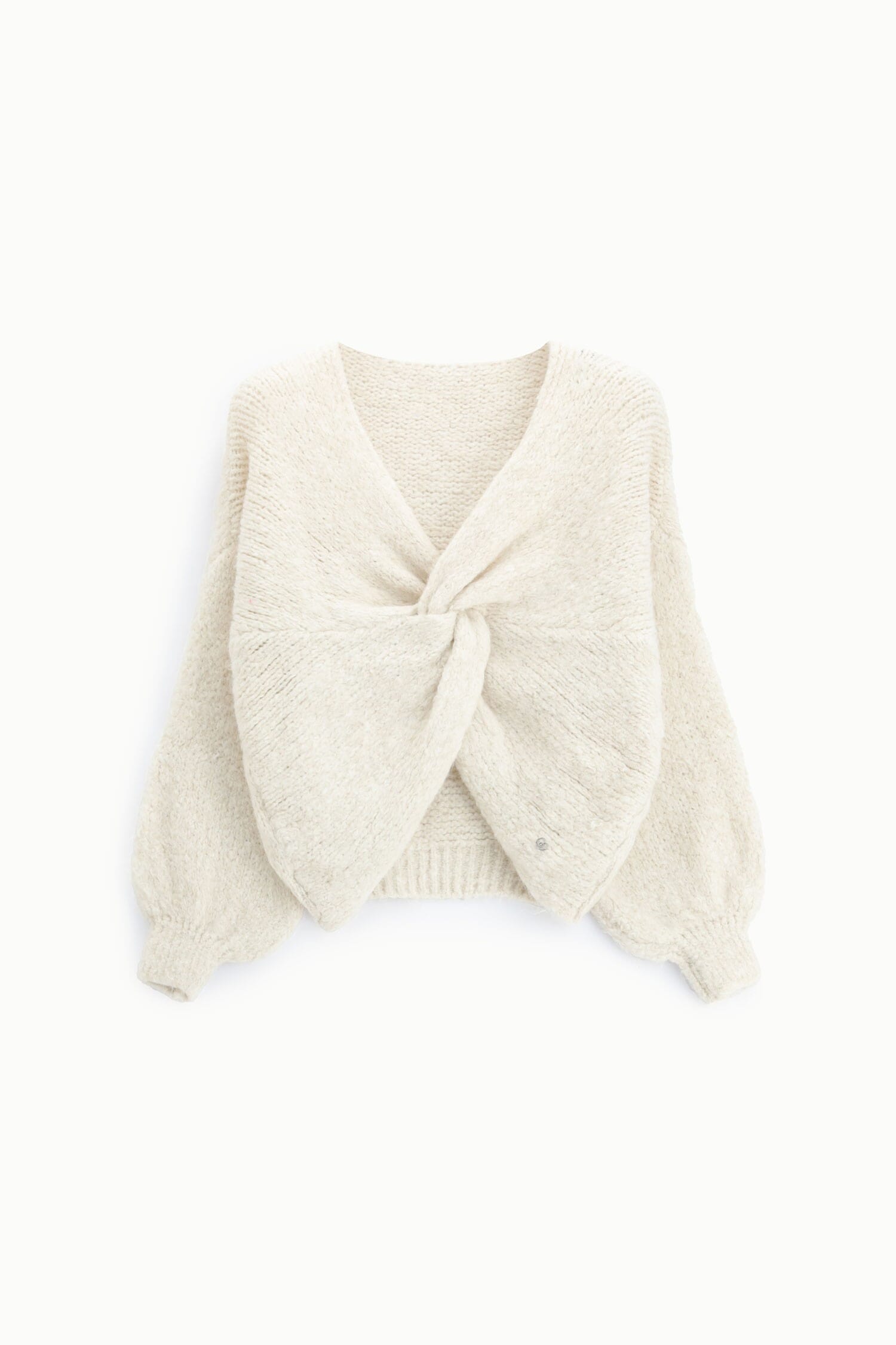 Cardigan Intrecciato Con Nodo Frontale E Maniche Ampie Please