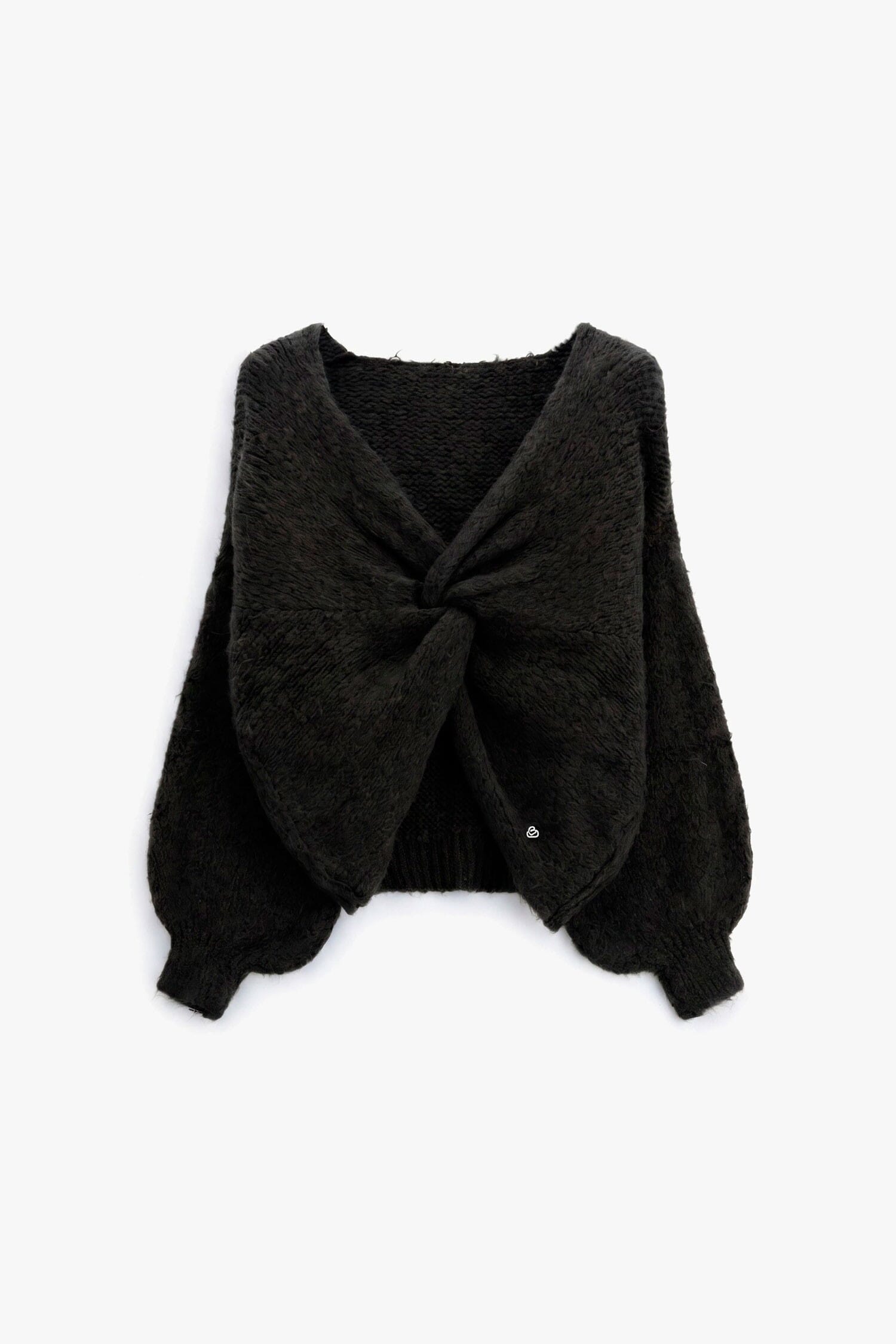 Cardigan Intrecciato Con Nodo Frontale E Maniche Ampie Please