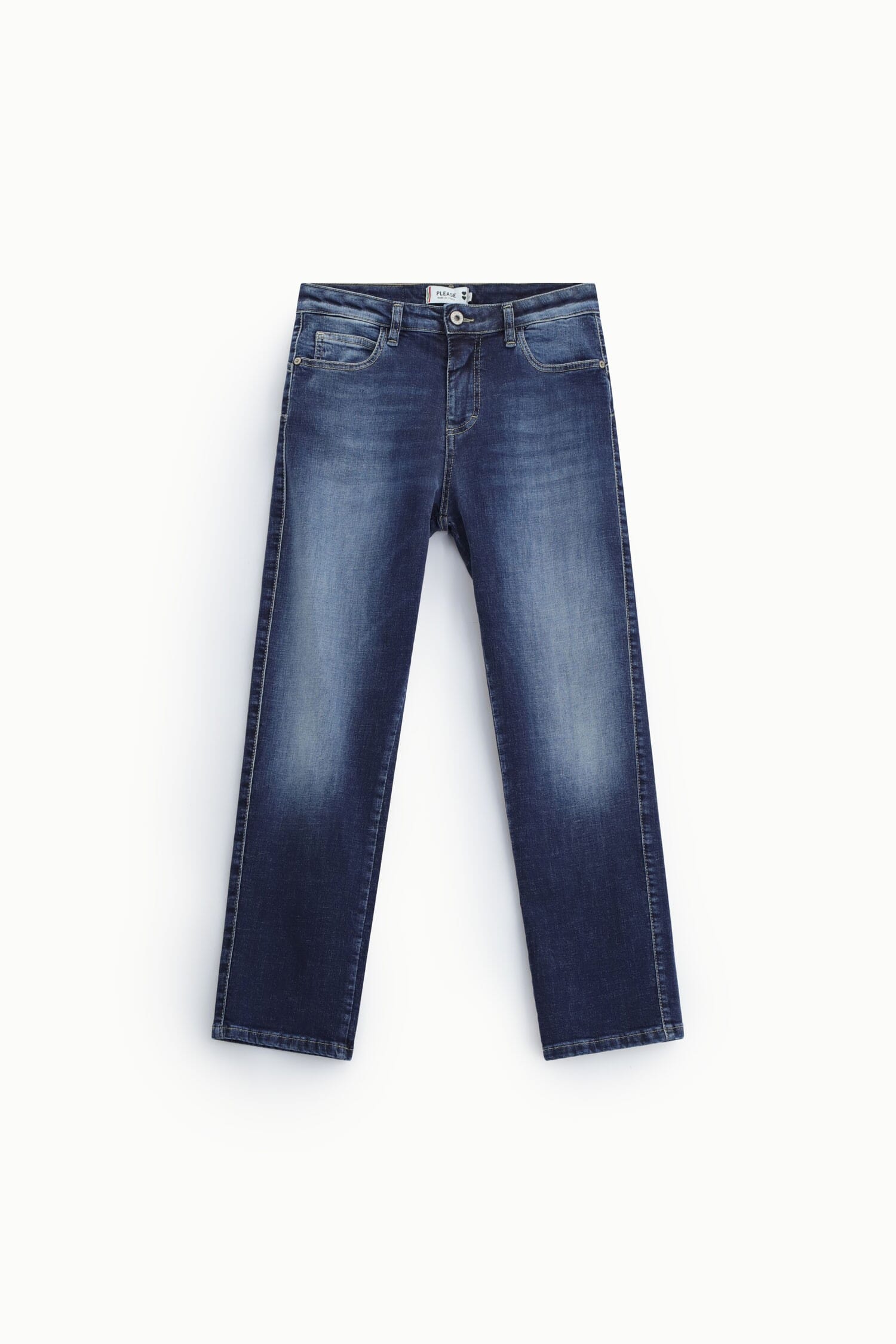 Jeans A Gamba Dritta Con Effetto Lavato Please