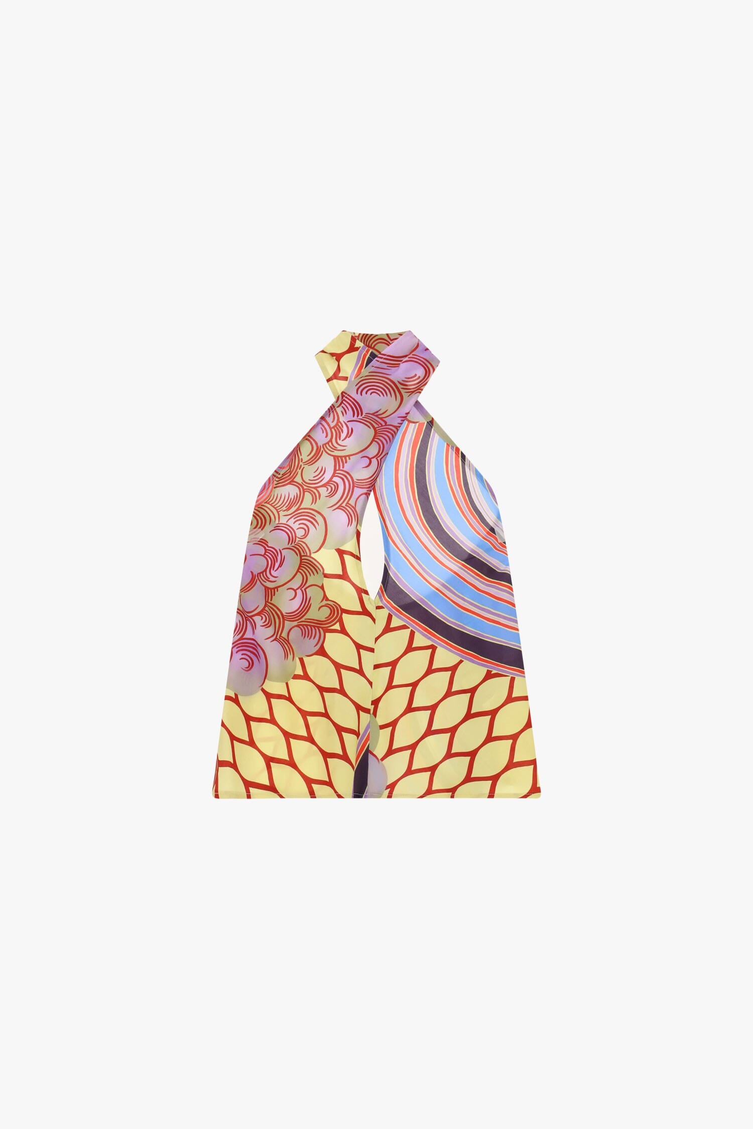 Top Con Collo Alto Annodato E Fantasia Geometrica Dixie