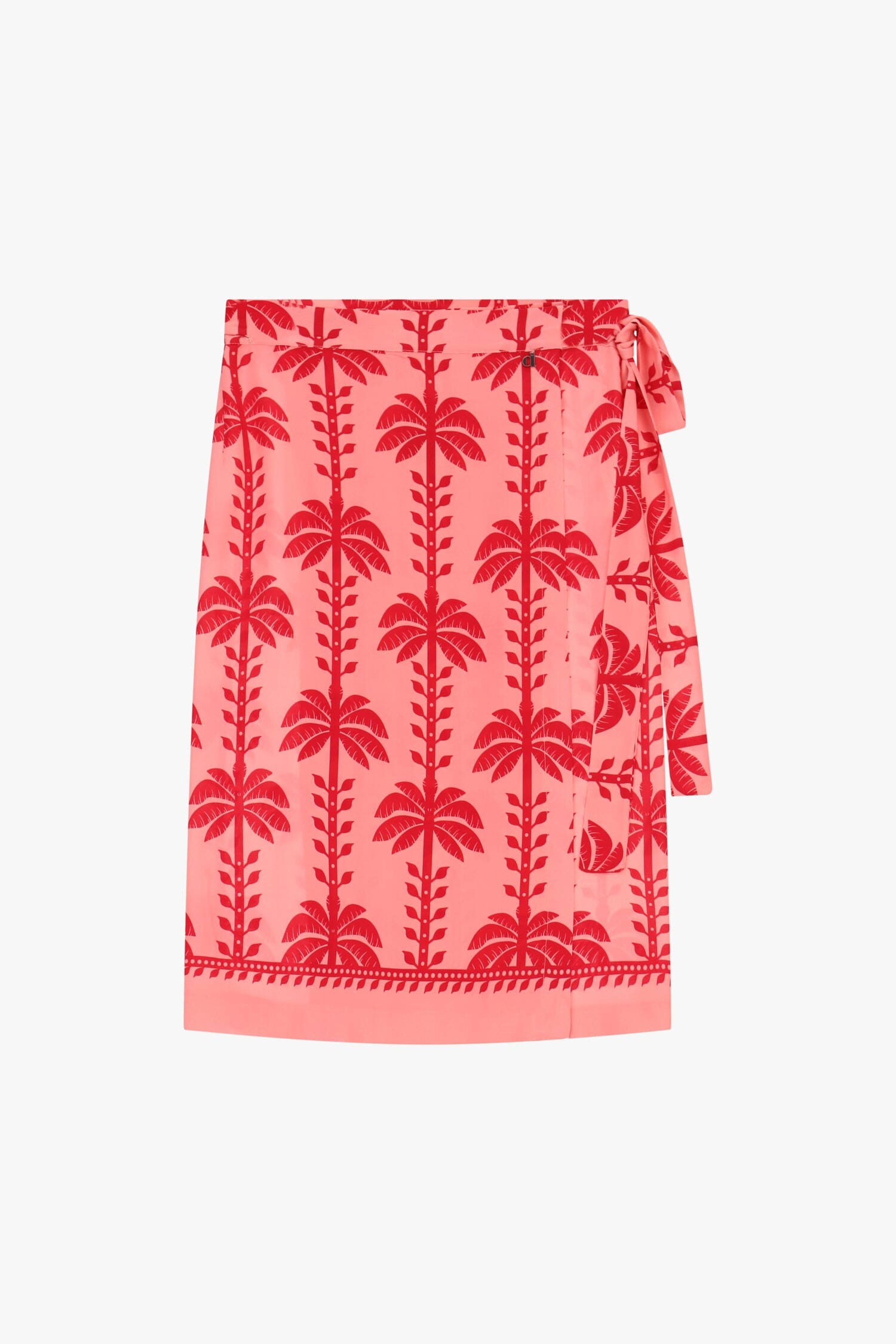 Dixie Short Skirt with Palm Print and Side Bow