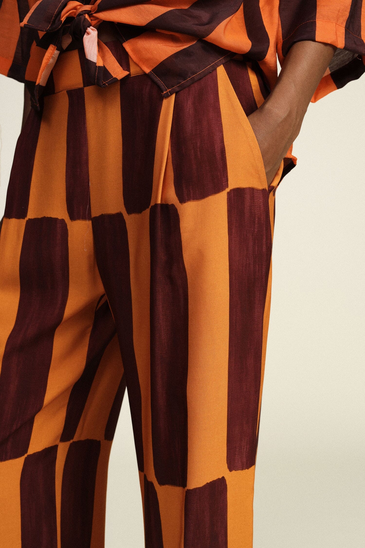 Pantaloni Palazzo A Righe Larghe Con Vita Alta Dixie