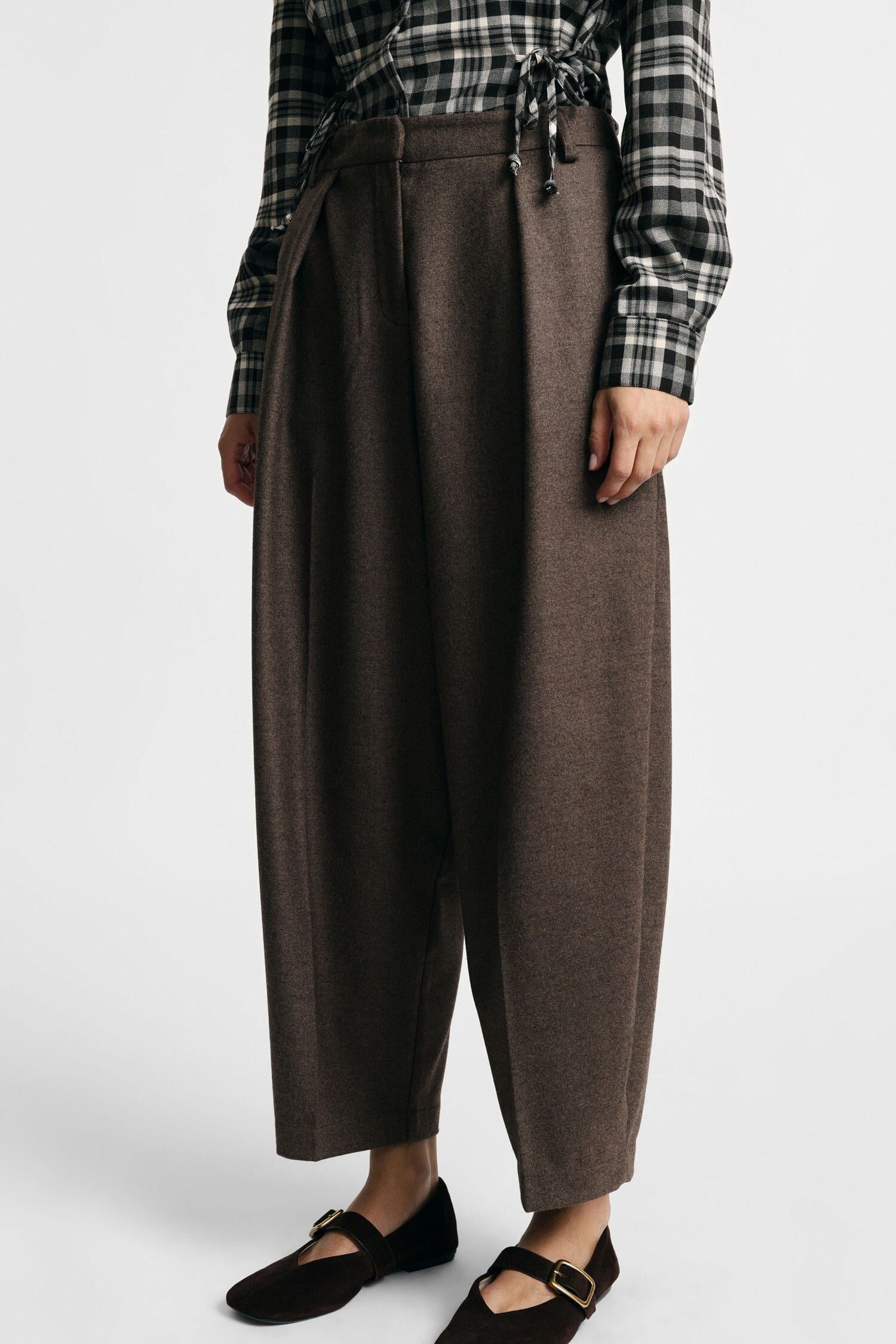 Pantalon palazzo taille haute à pinces, s'il vous plaît