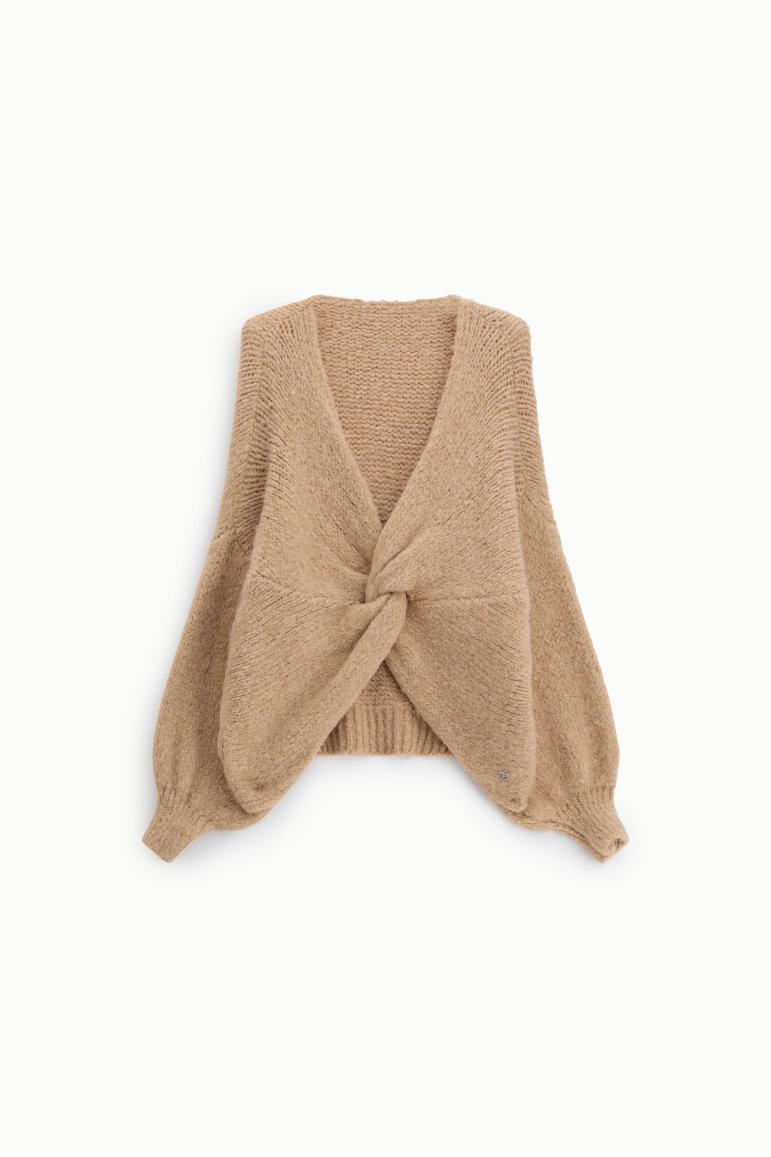 Cardigan Intrecciato Con Nodo Frontale E Maniche Ampie Please