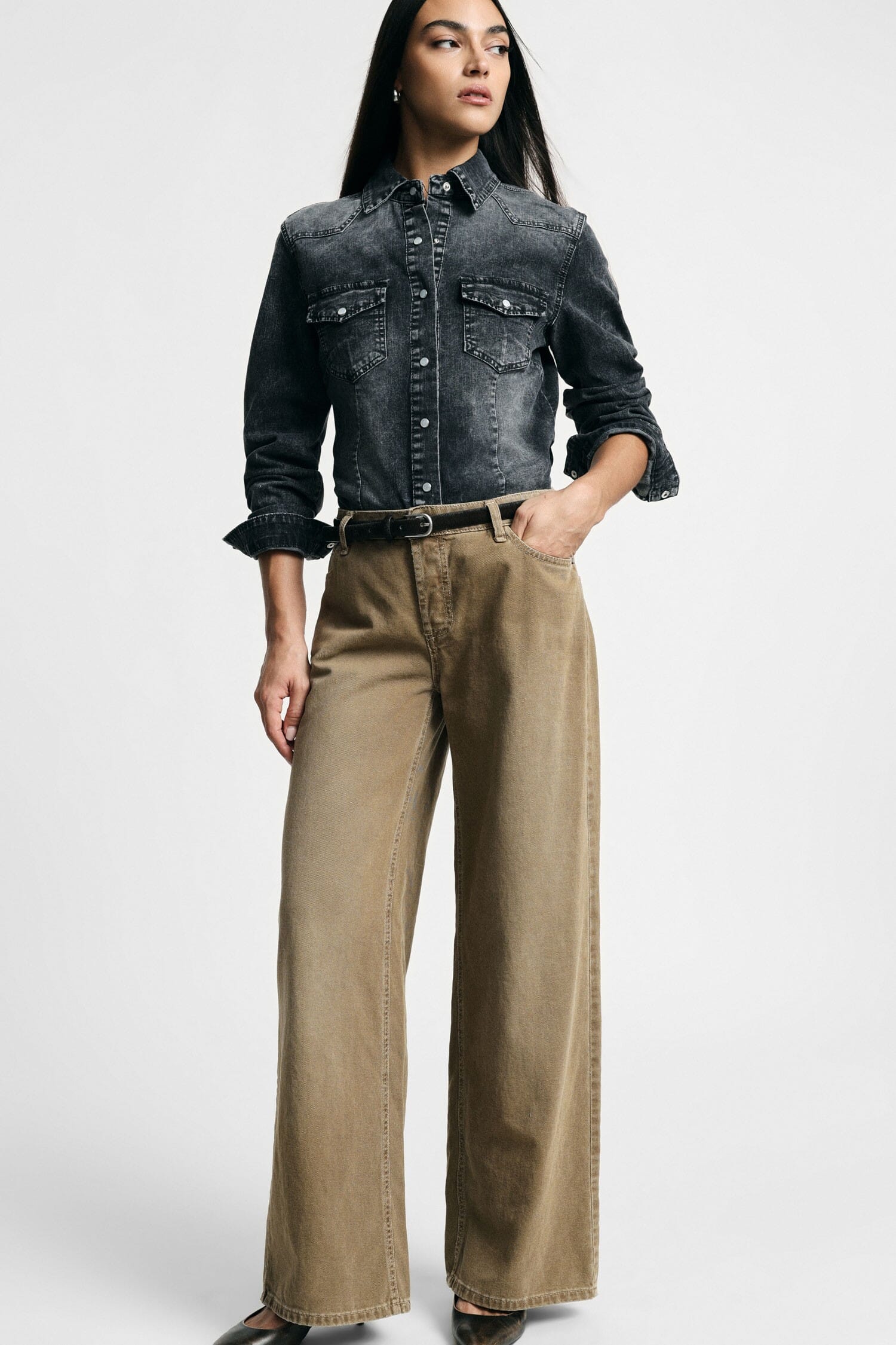 Pantaloni Palazzo Vita Regular Con Cinque Tasche Please