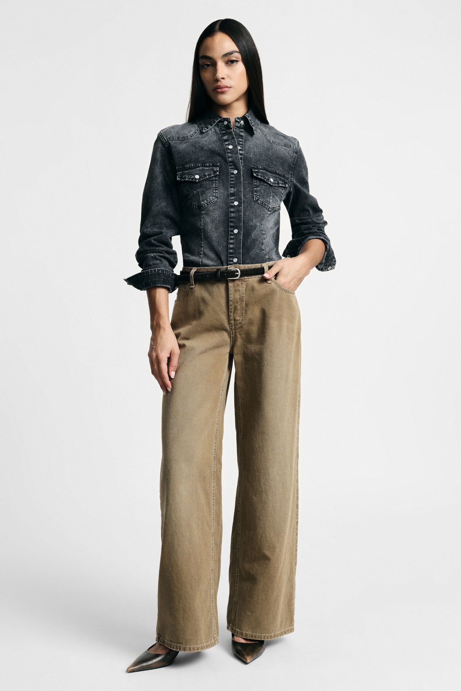 Pantaloni Palazzo Vita Regular Con Cinque Tasche Please