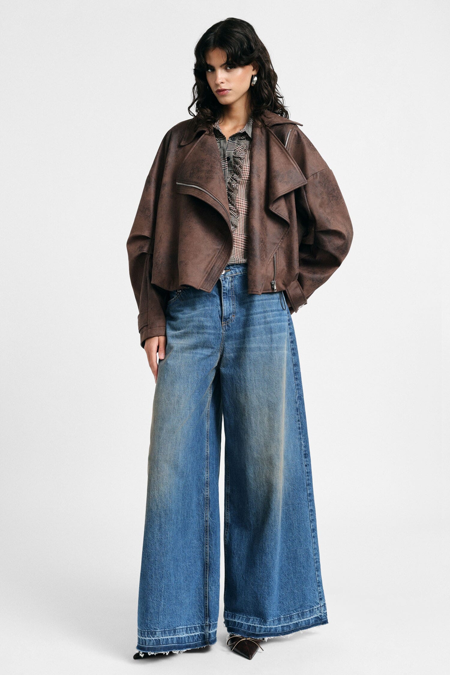 Jeans A Gamba Larga Con Fondo Ampio Please