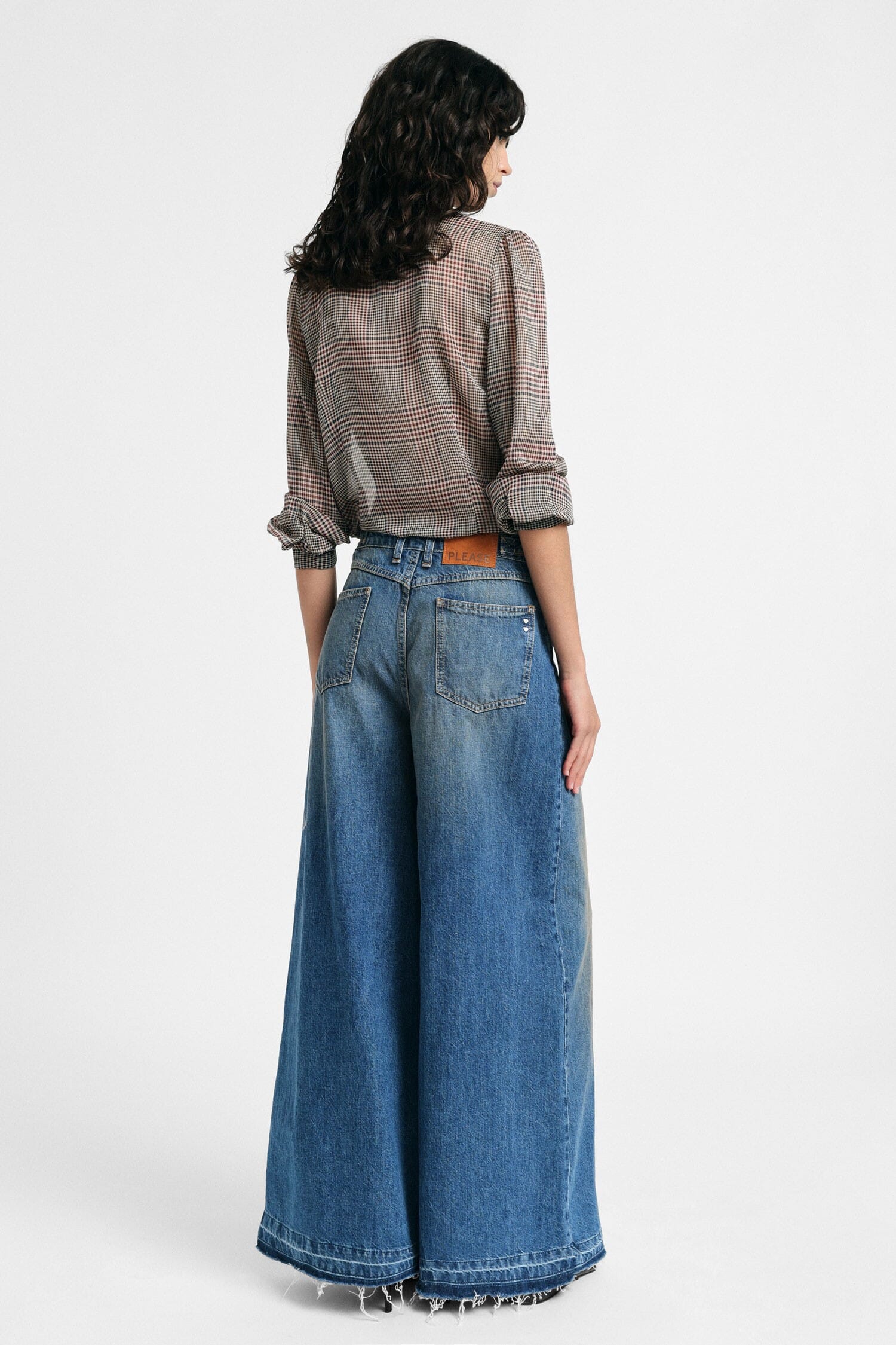 Jeans A Gamba Larga Con Fondo Ampio Please