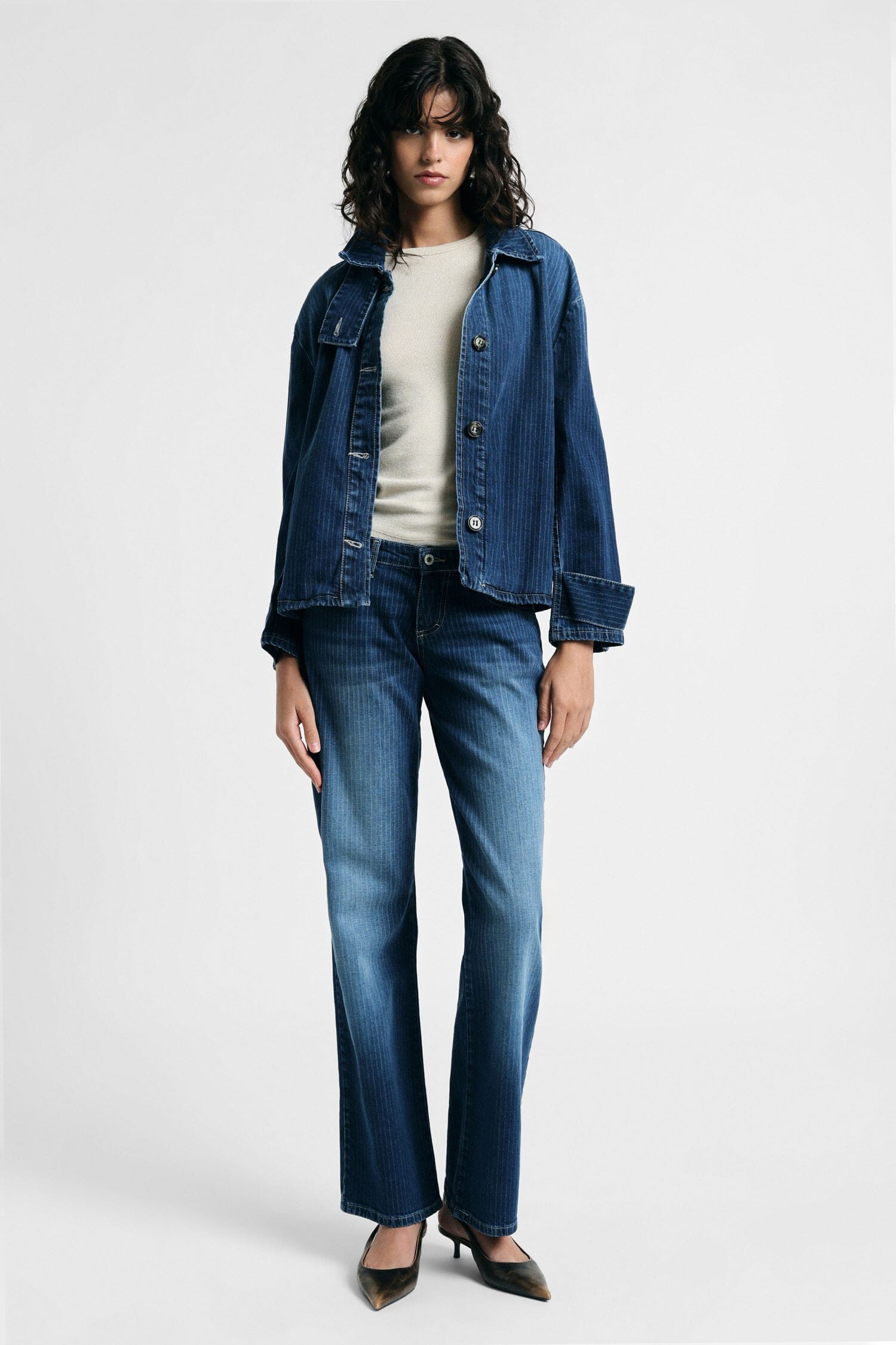 Jeans A Gamba Larga Con Effetto Slavato Please