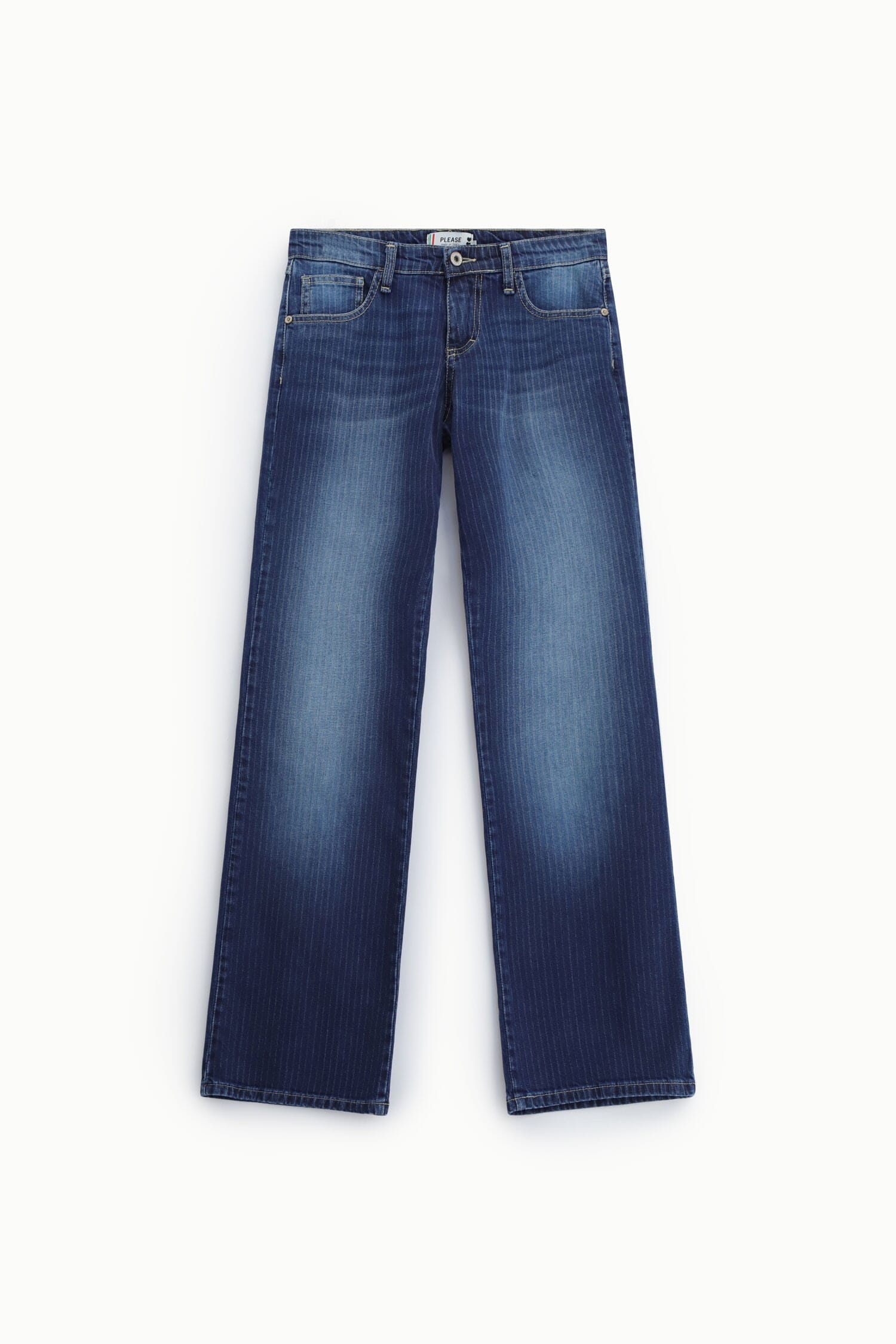 Jeans A Gamba Larga Con Effetto Slavato Please