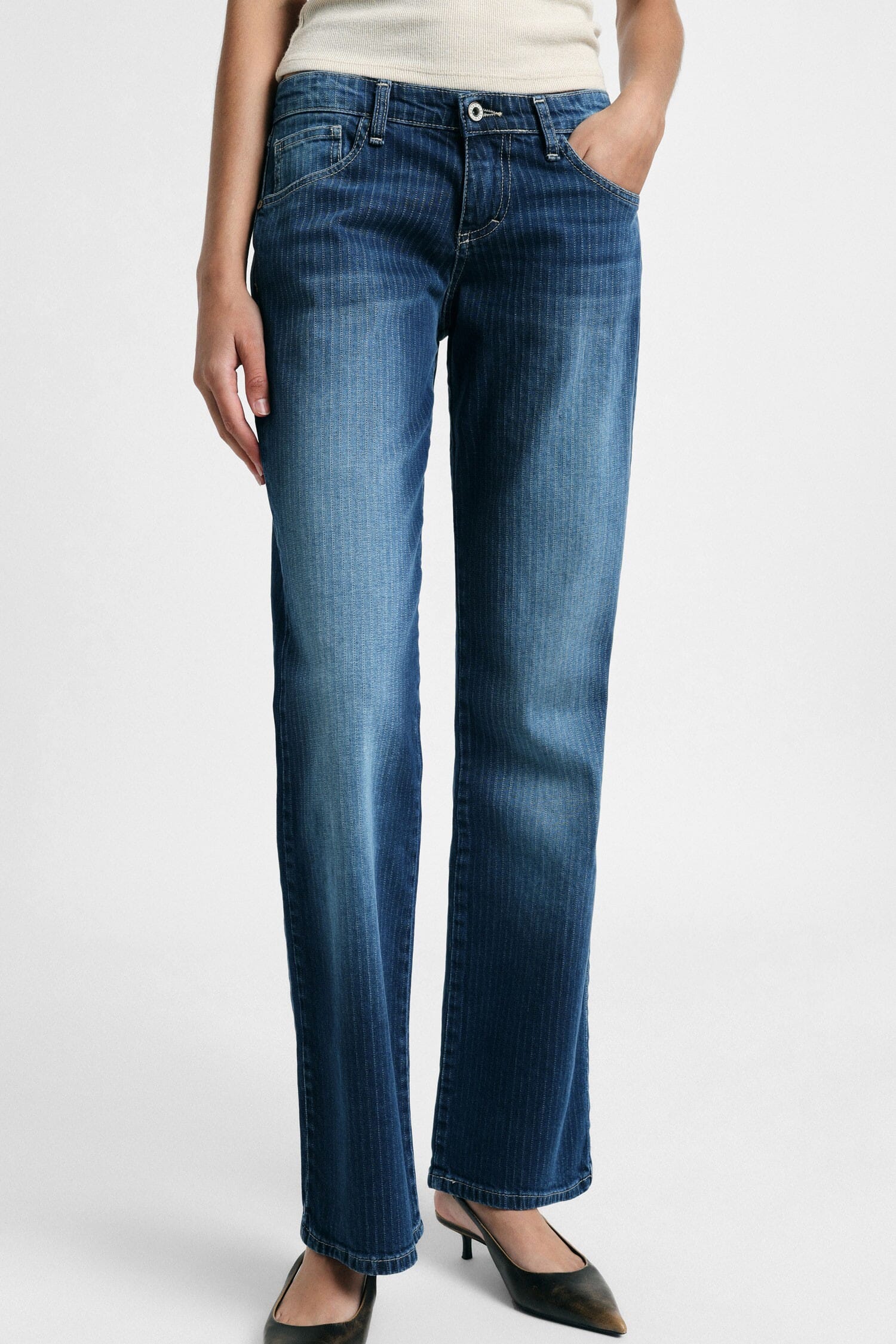 Jeans A Gamba Larga Con Effetto Slavato Please