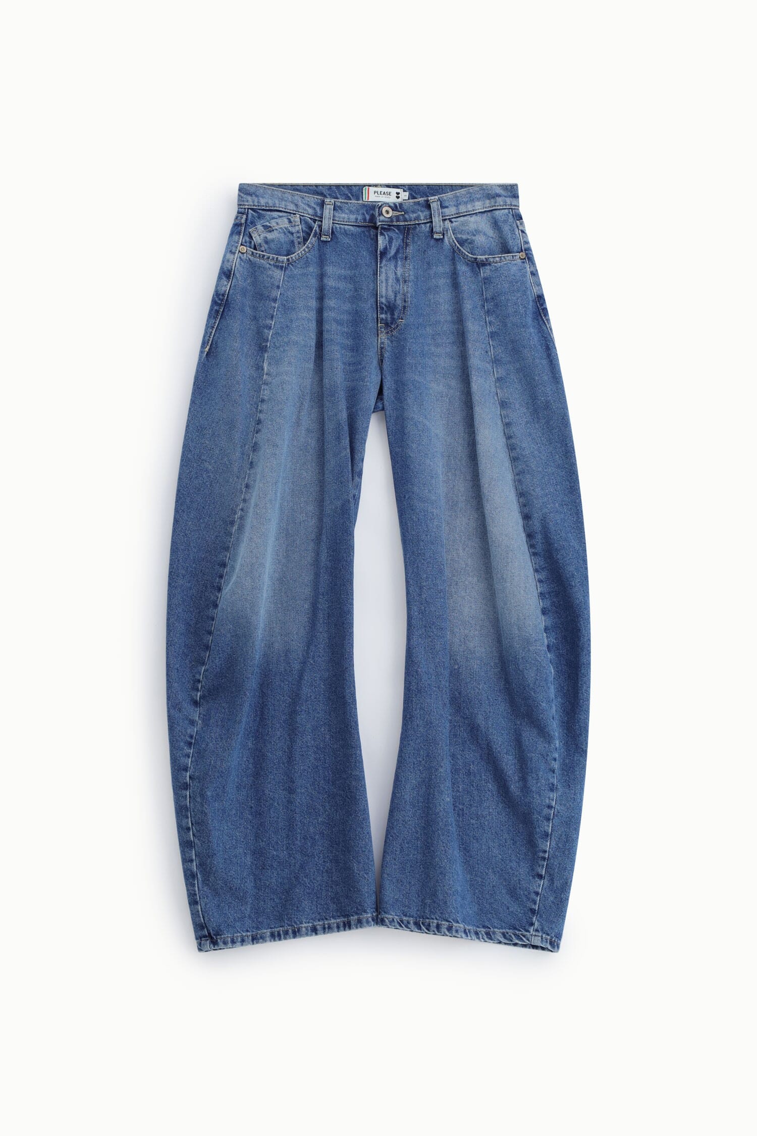 Jeans A Gamba Larga Con Pince Frontali Please