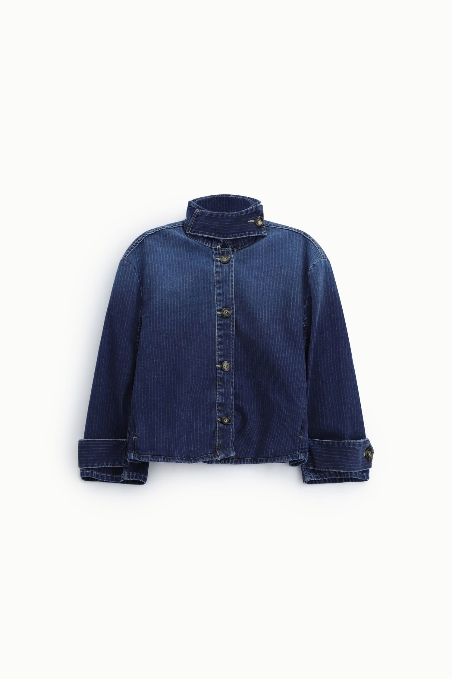 Giacca Denim Corta Con Collo Alto E Bottoni Please