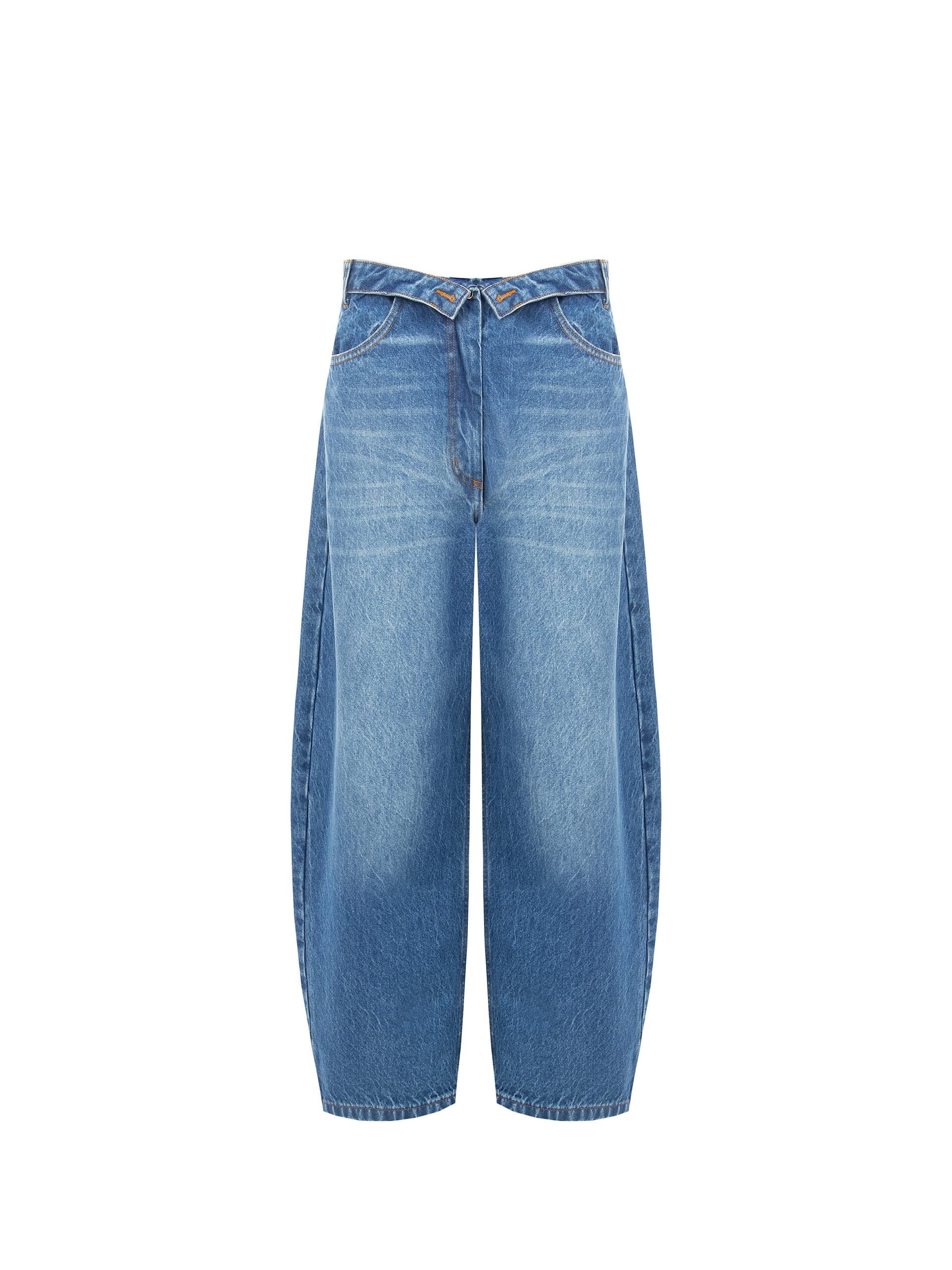 Jeans Ballon Effetto Consumato Con Risvolto In Vita Rinascimento