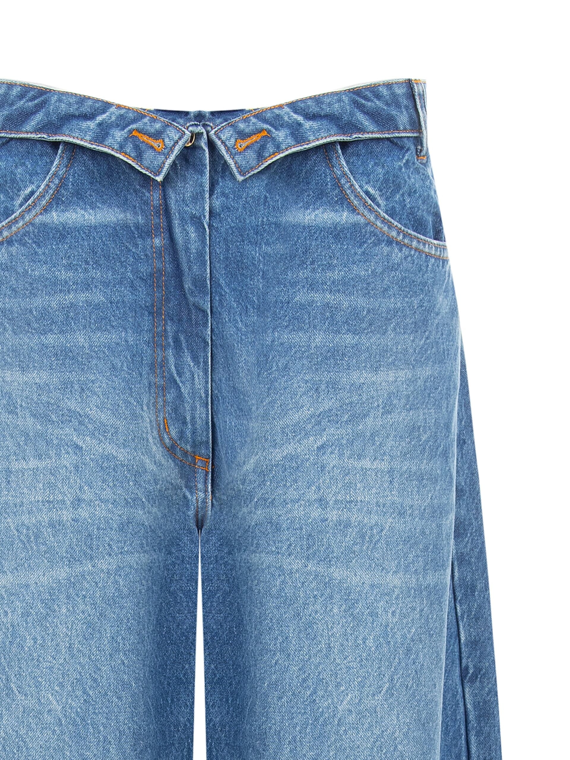Jeans Ballon Effetto Consumato Con Risvolto In Vita Rinascimento