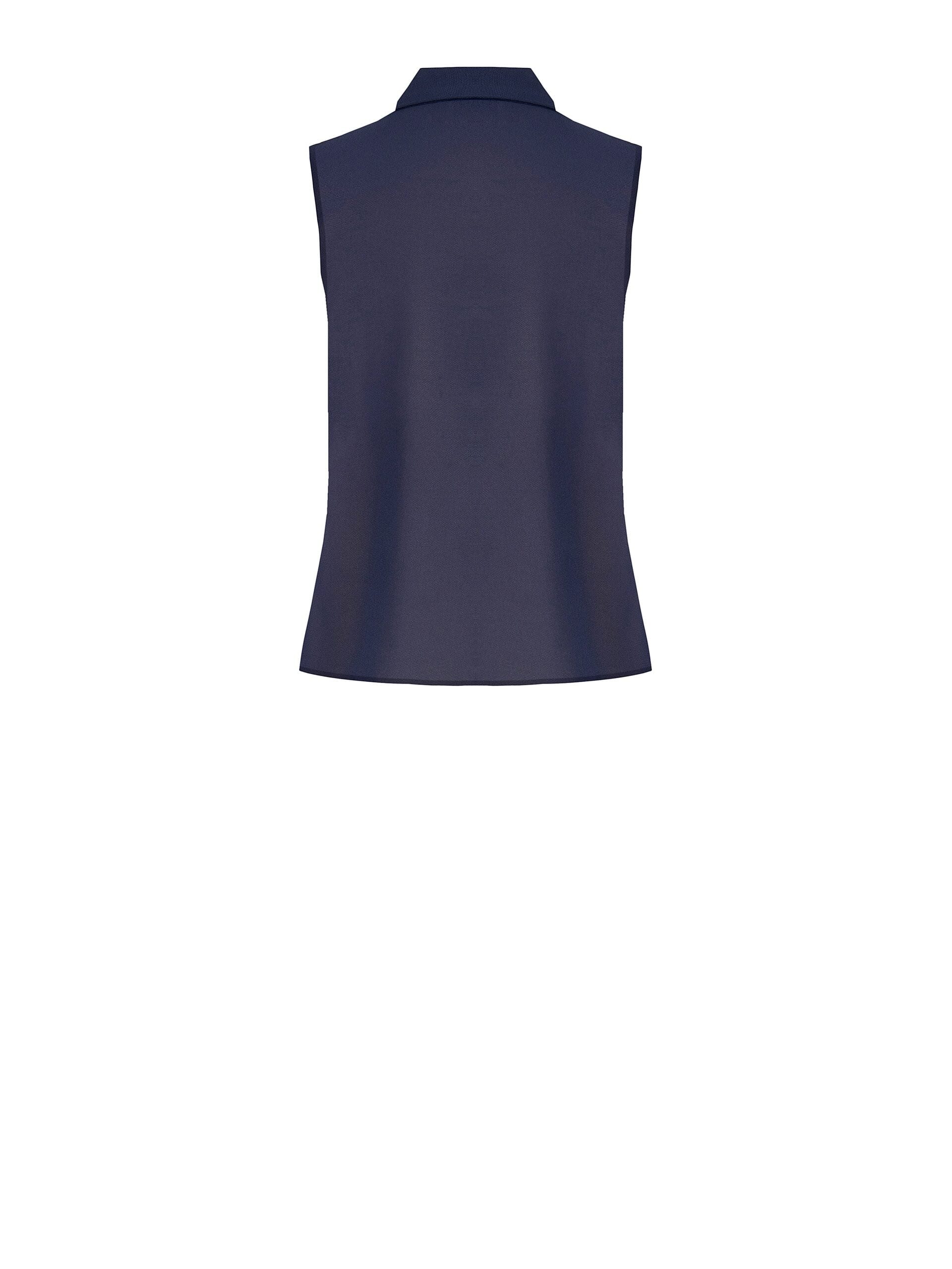 Blusa Sfiancata In Georgette Con Cravattino E Dettaglio Gioiello Rinascimento