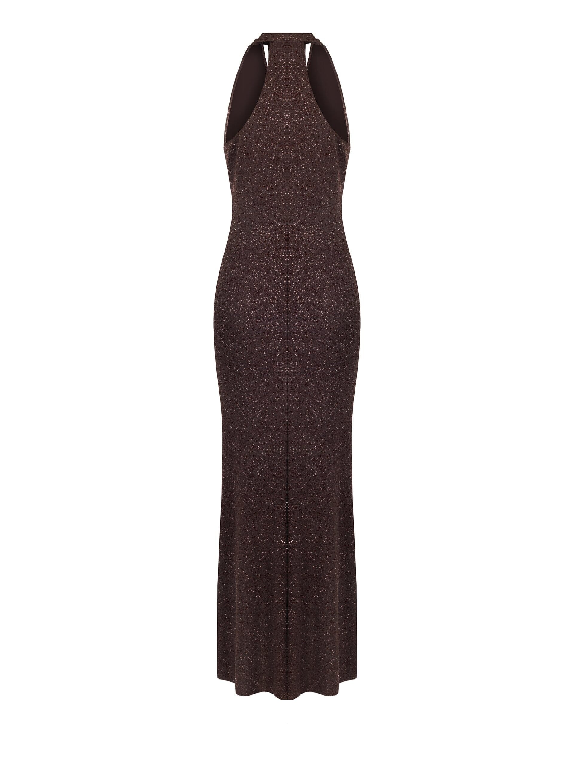 Rinascimento Glitter-Effect Lurex Flared Maxi Dress