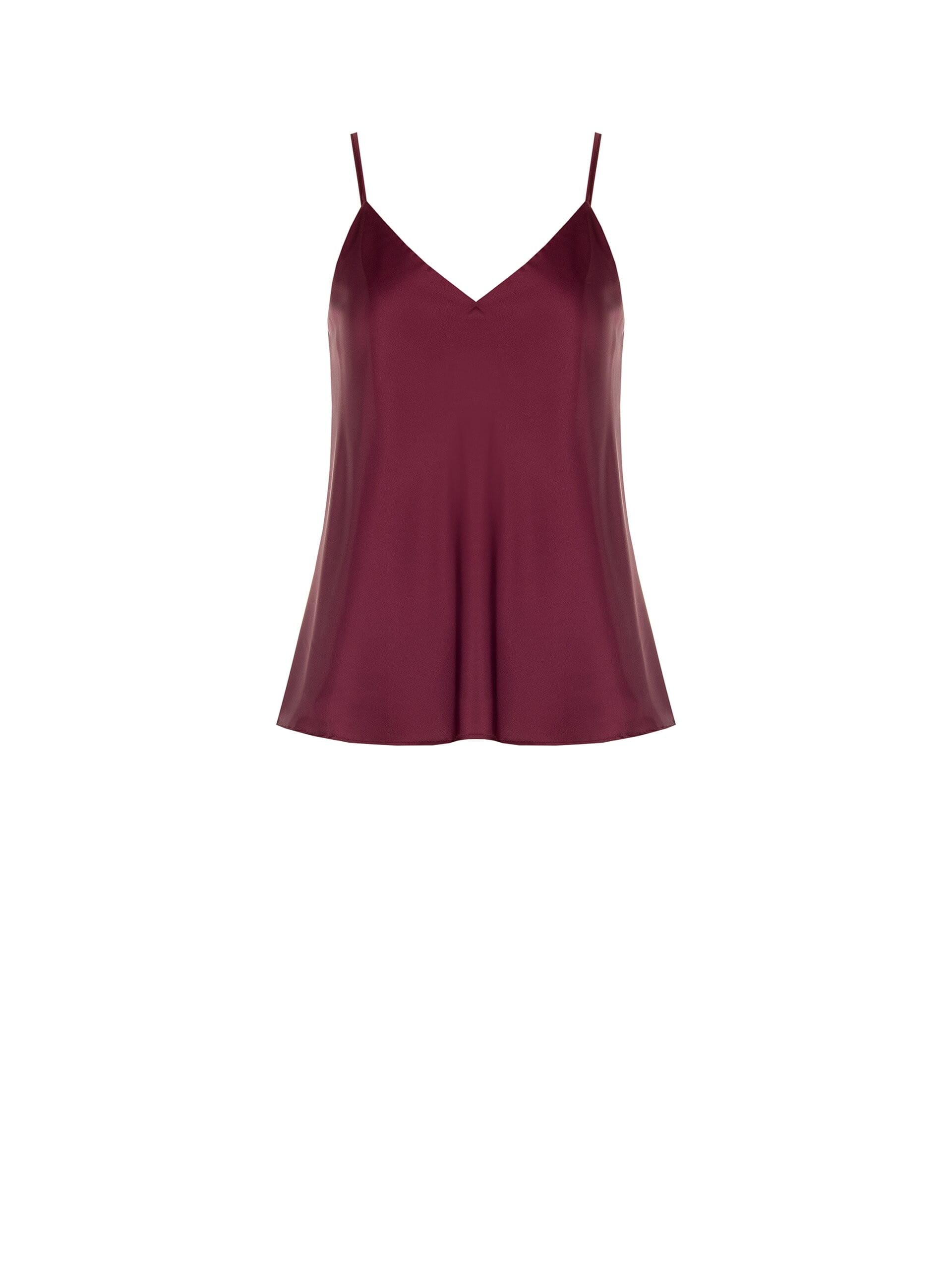 Top Fluido In Raso Con Doppio Scollo A V Rinascimento