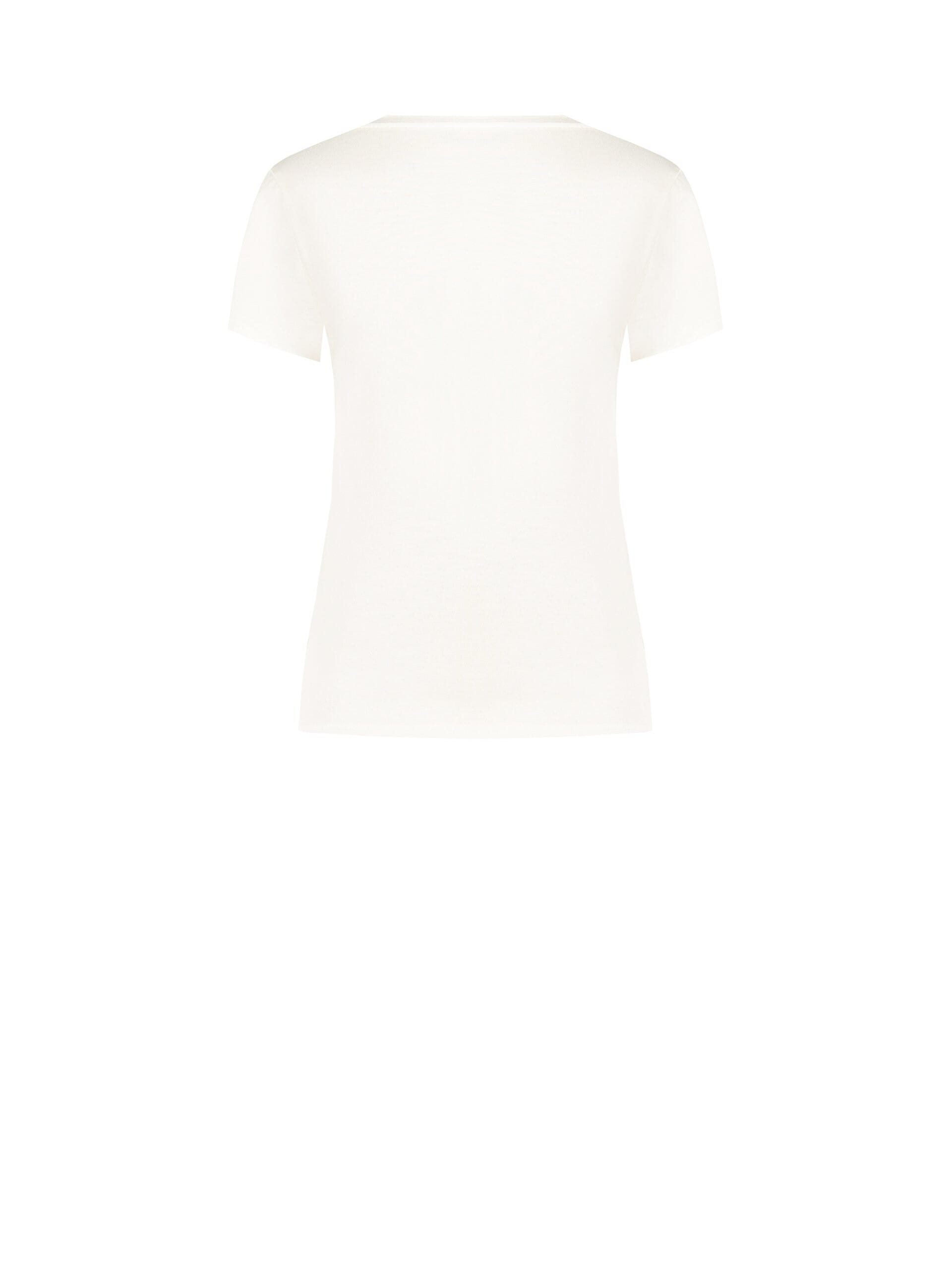 T-Shirt Regular In Misto Cotone Stampa Leopardo Con Strass Rinascimento