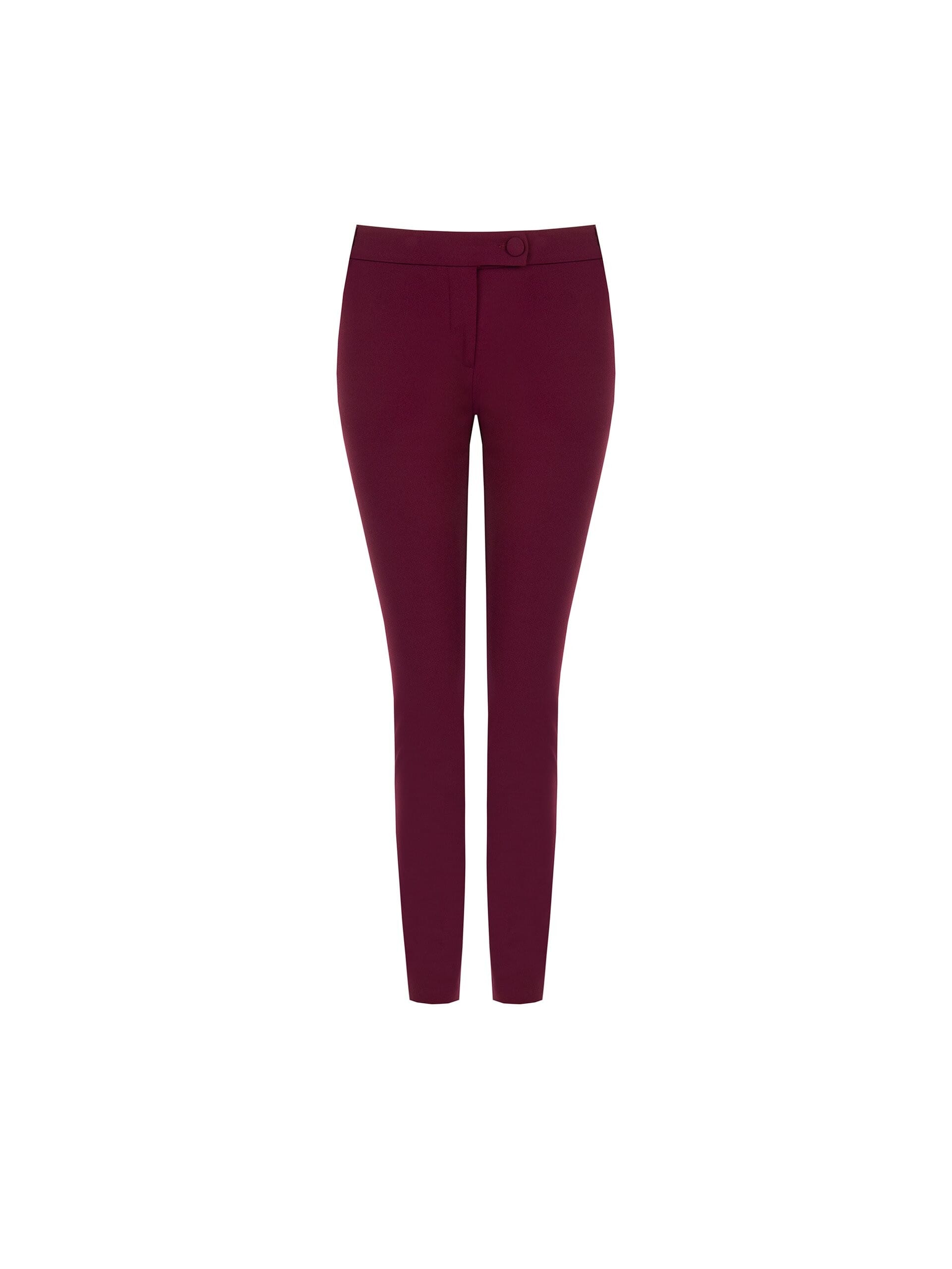 Pantaloni Skinny In Scuba Crepe Con Bottone Coordinato Rinascimento