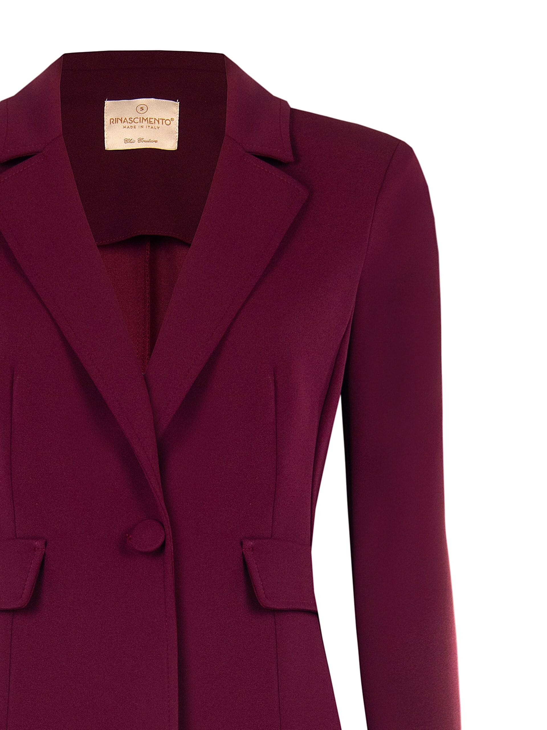 Giacca Blazer Sfiancata In Scuba Crepe Con Bottone Coordinato Rinascimento