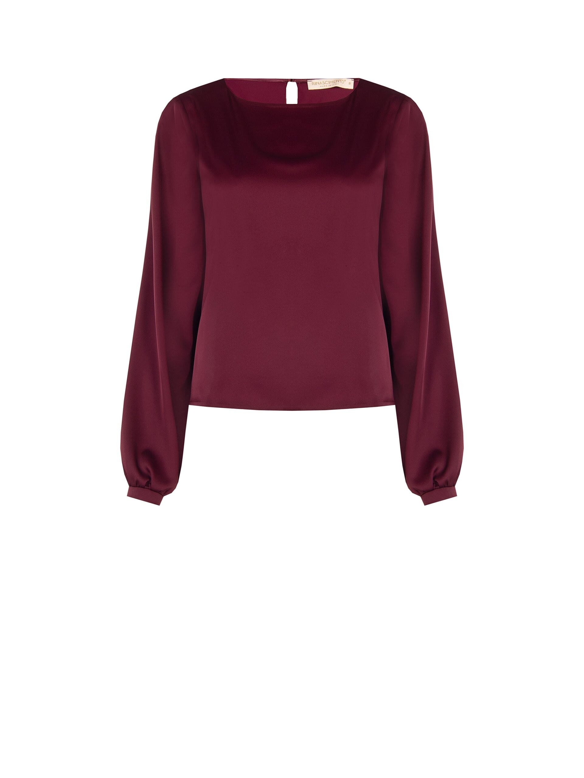 Blusa Fluida A Maniche Lunghe In Raso Rinascimento