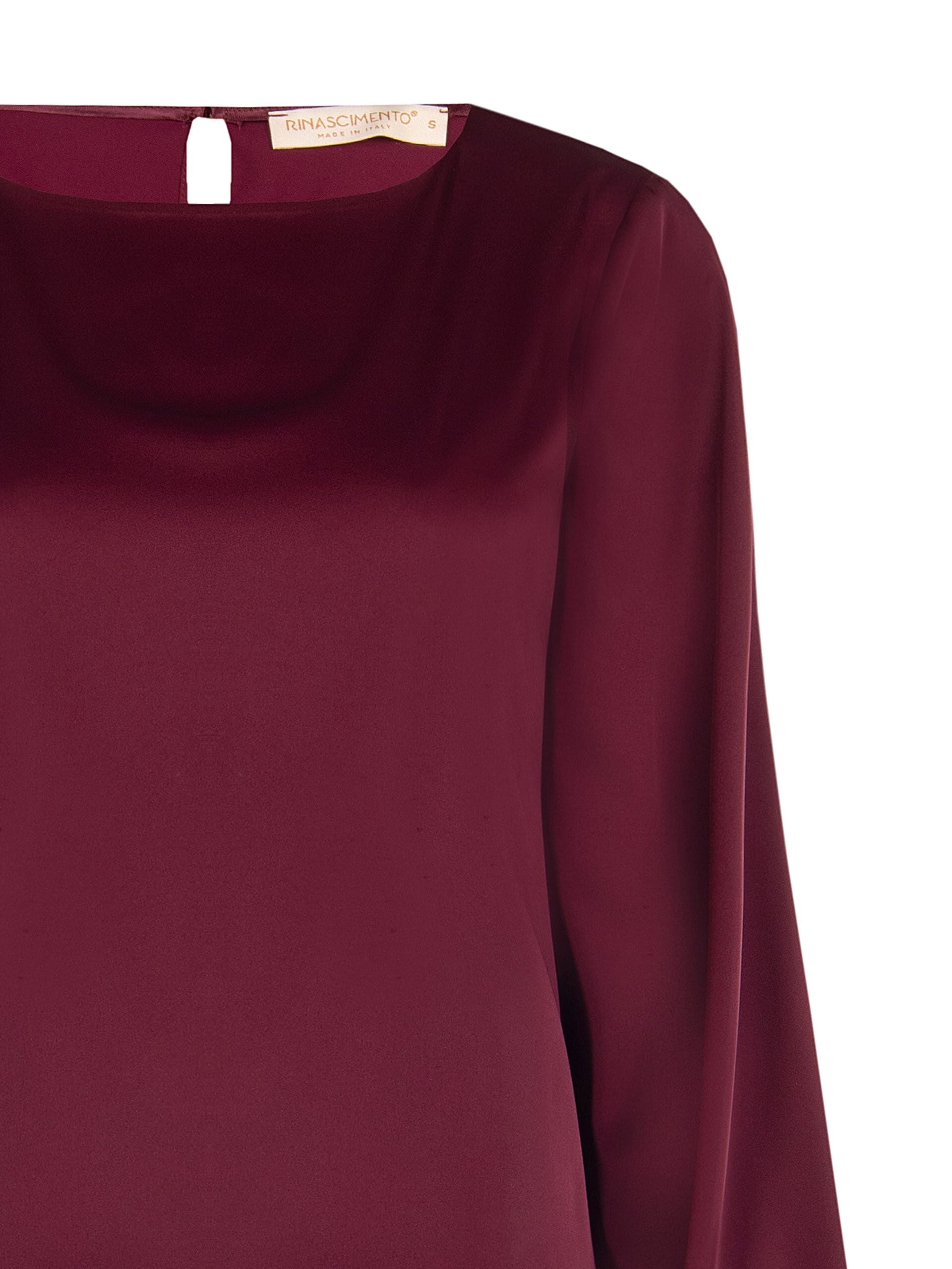 Blusa Fluida A Maniche Lunghe In Raso Rinascimento