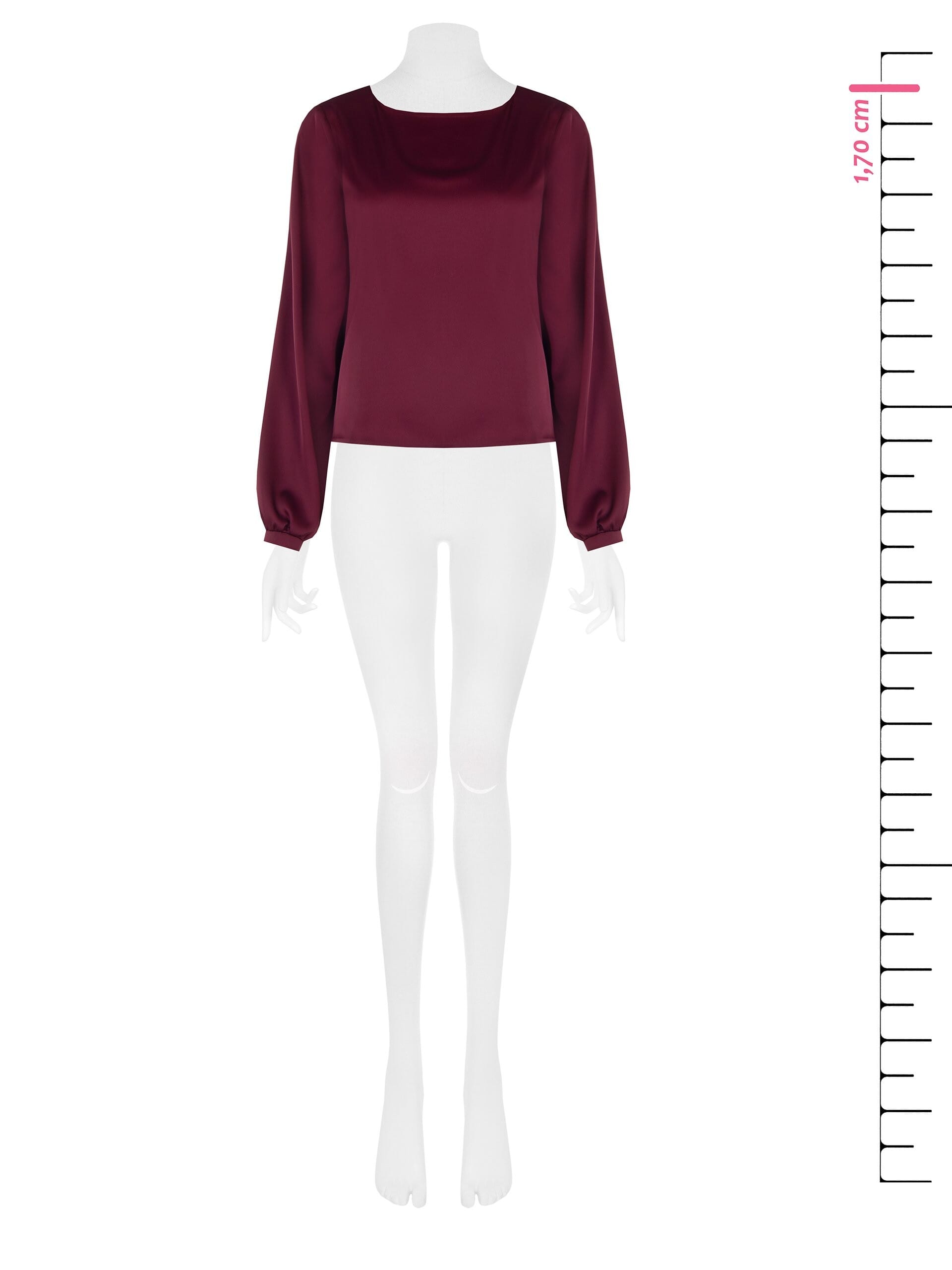 Blusa Fluida A Maniche Lunghe In Raso Rinascimento