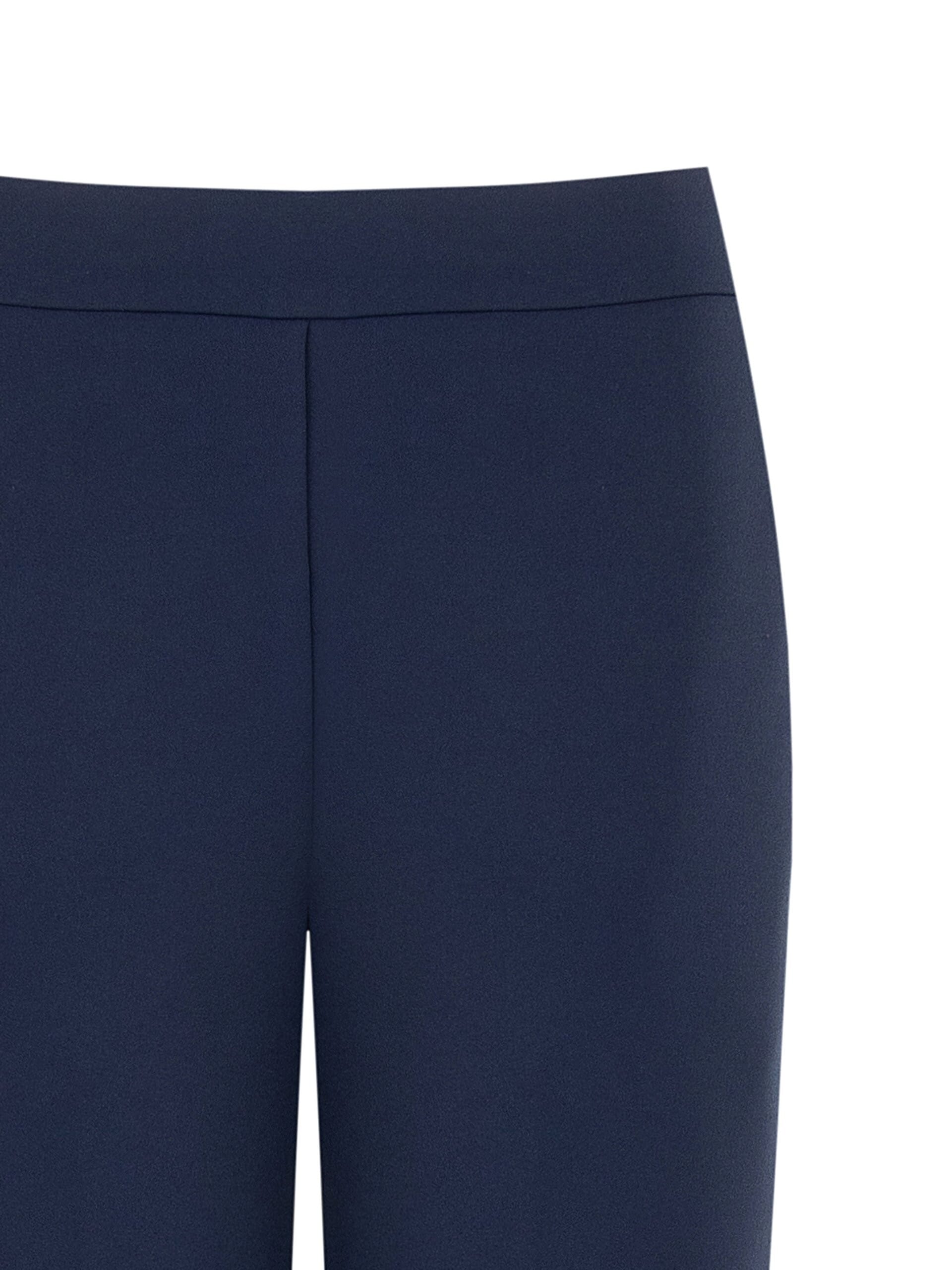 Pantaloni Palazzo In Scuba Crepe Con Zip Laterale Rinascimento