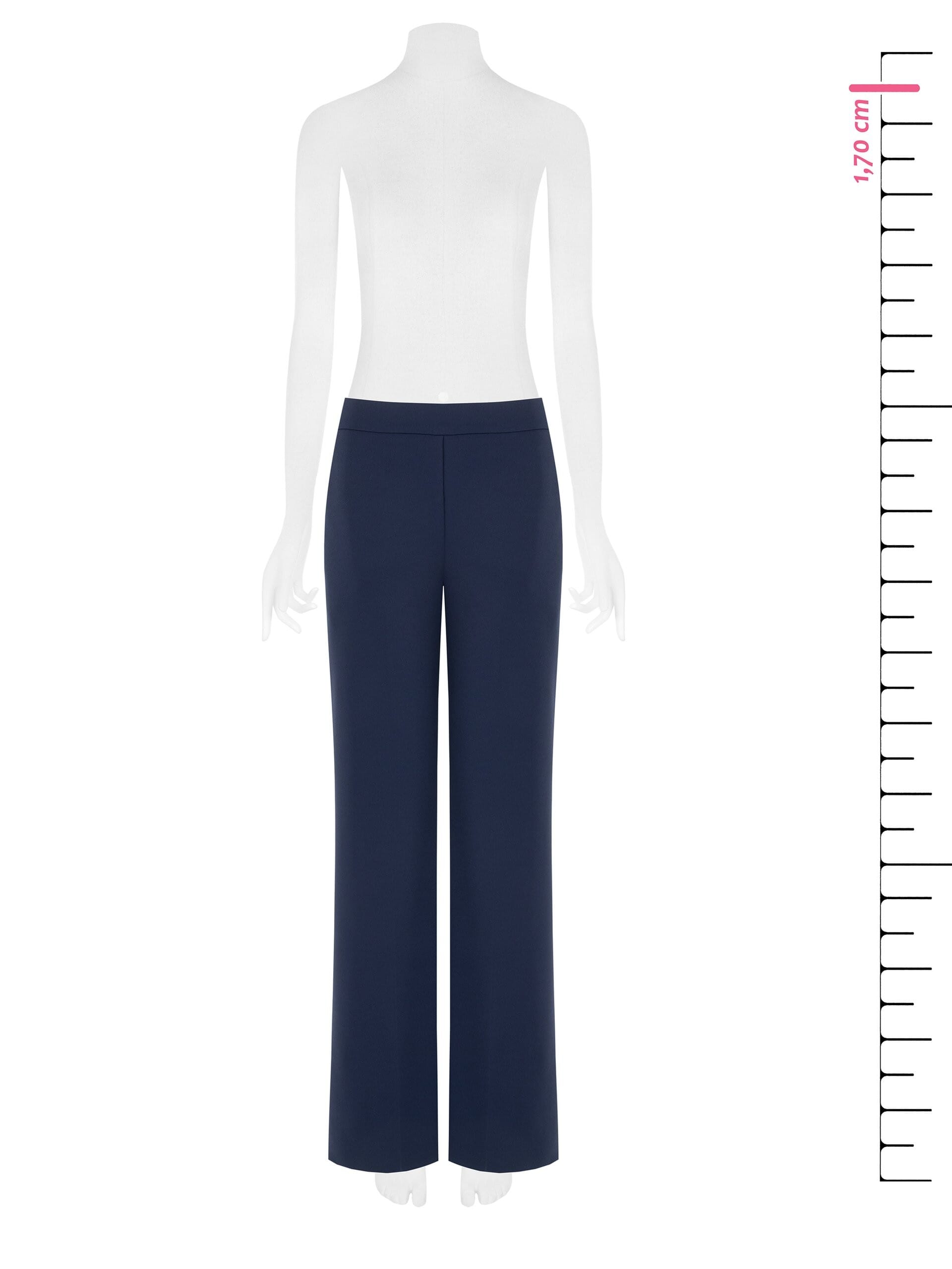 Pantaloni Palazzo In Scuba Crepe Con Zip Laterale Rinascimento