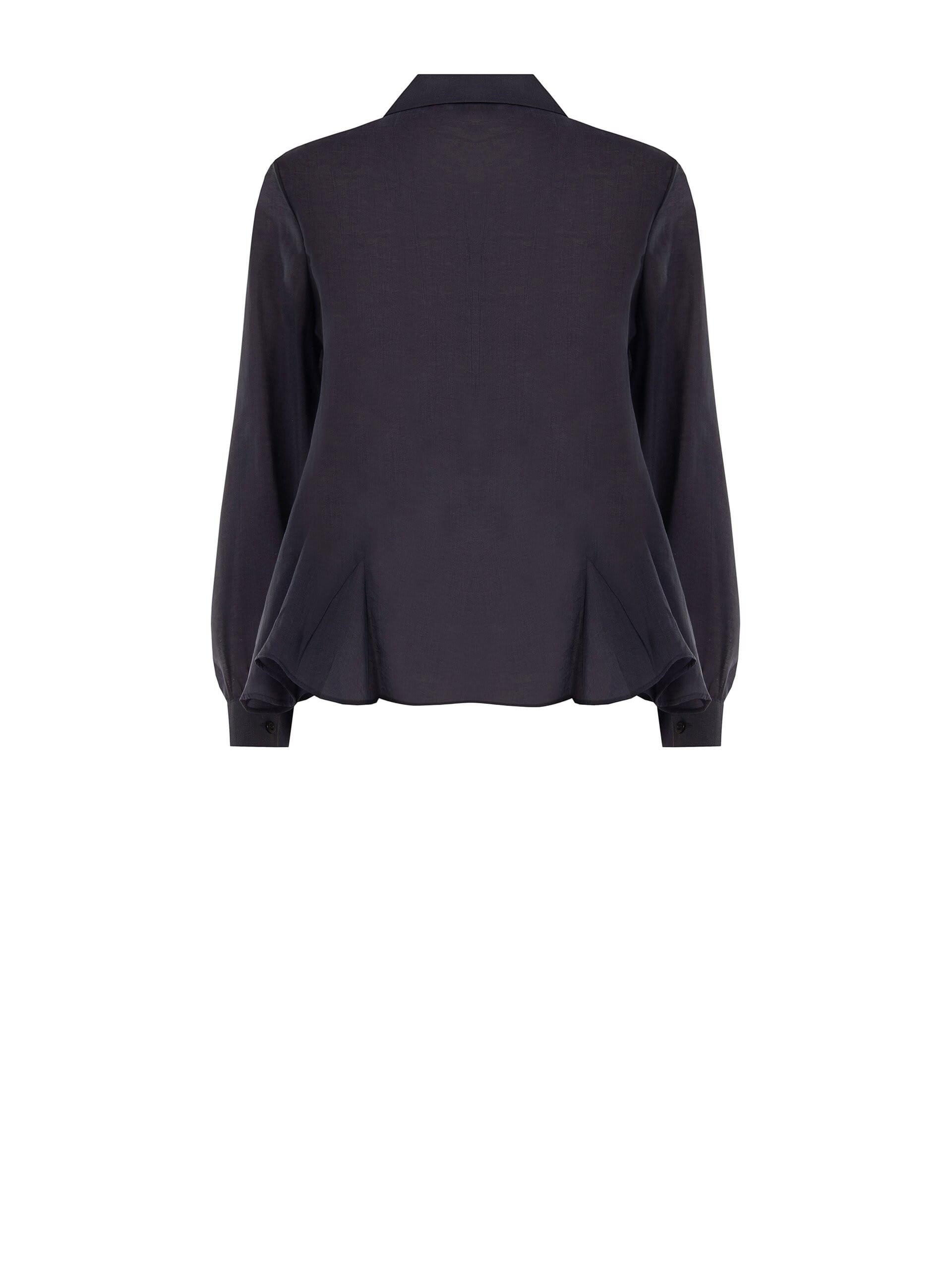 Rinascimento Flowing Lyocell Shirt with Ruffled Hem and Concealed Buttons