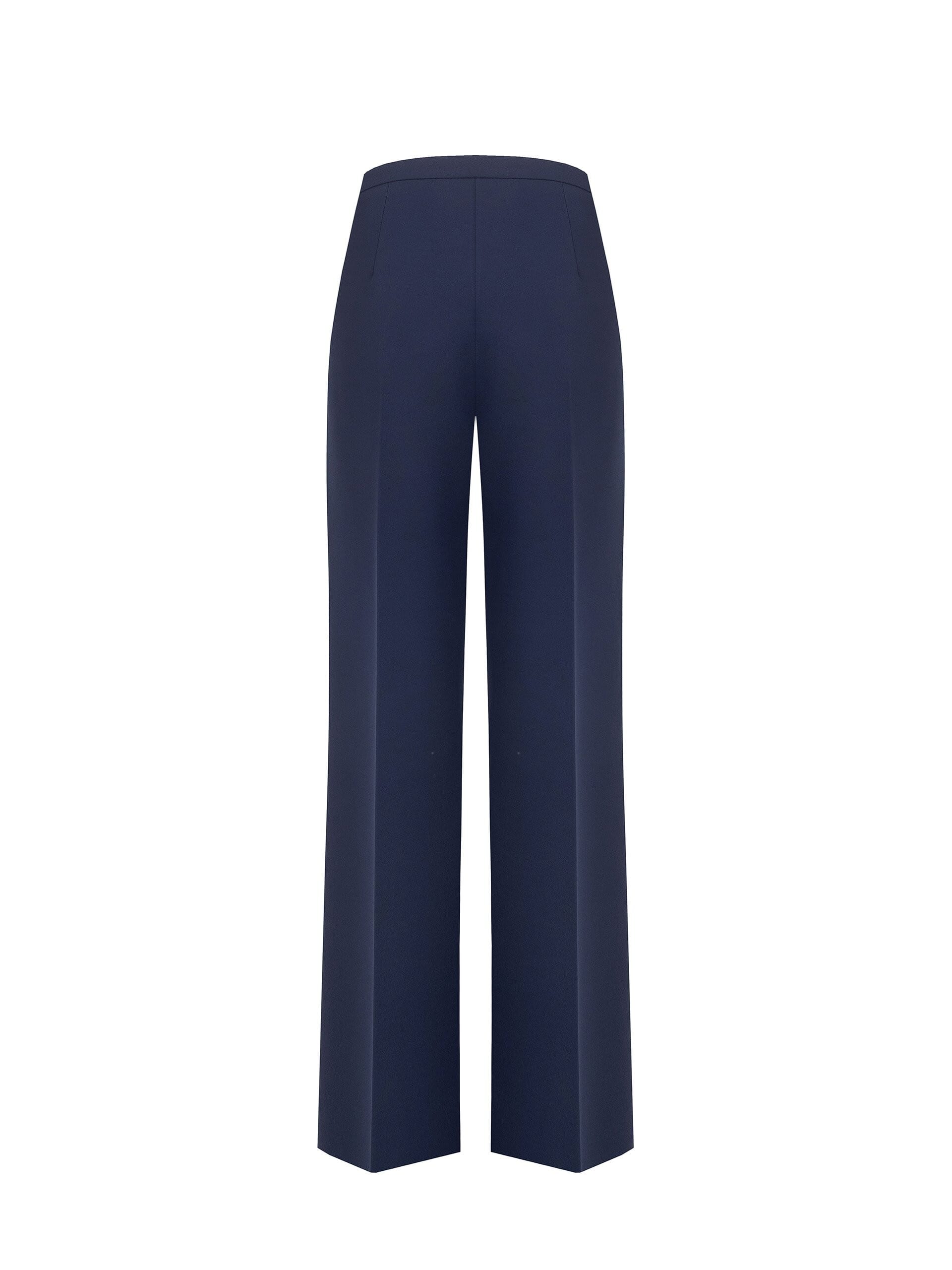 Pantaloni Palazzo In Tessuto Tecnico Con Bottone Logo Rinascimento