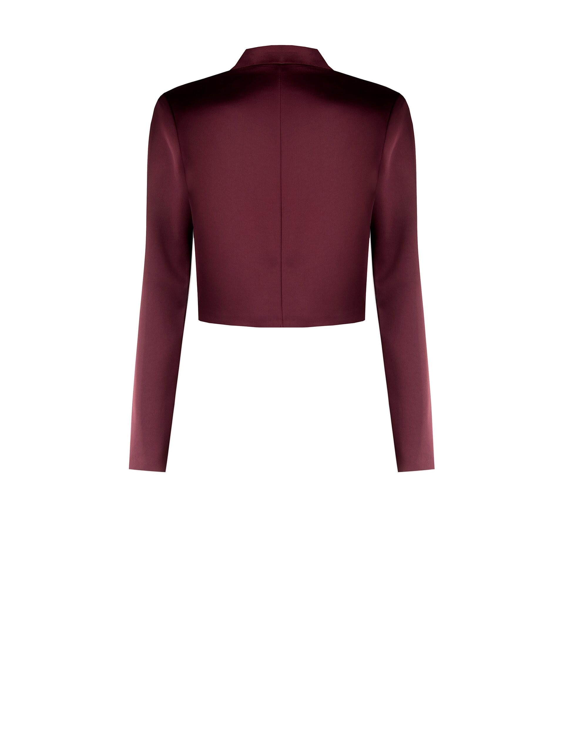 Rinascimento Open-Front Cropped Satin Spencer Jacket Without Lapels