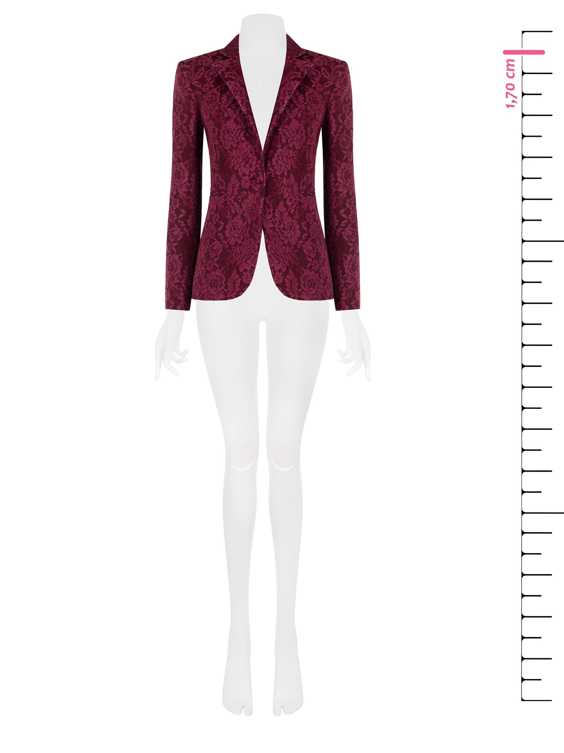 Fitted Blazer Jacket in Technical Fabric Covered with ‘Rinascimento’ Lace