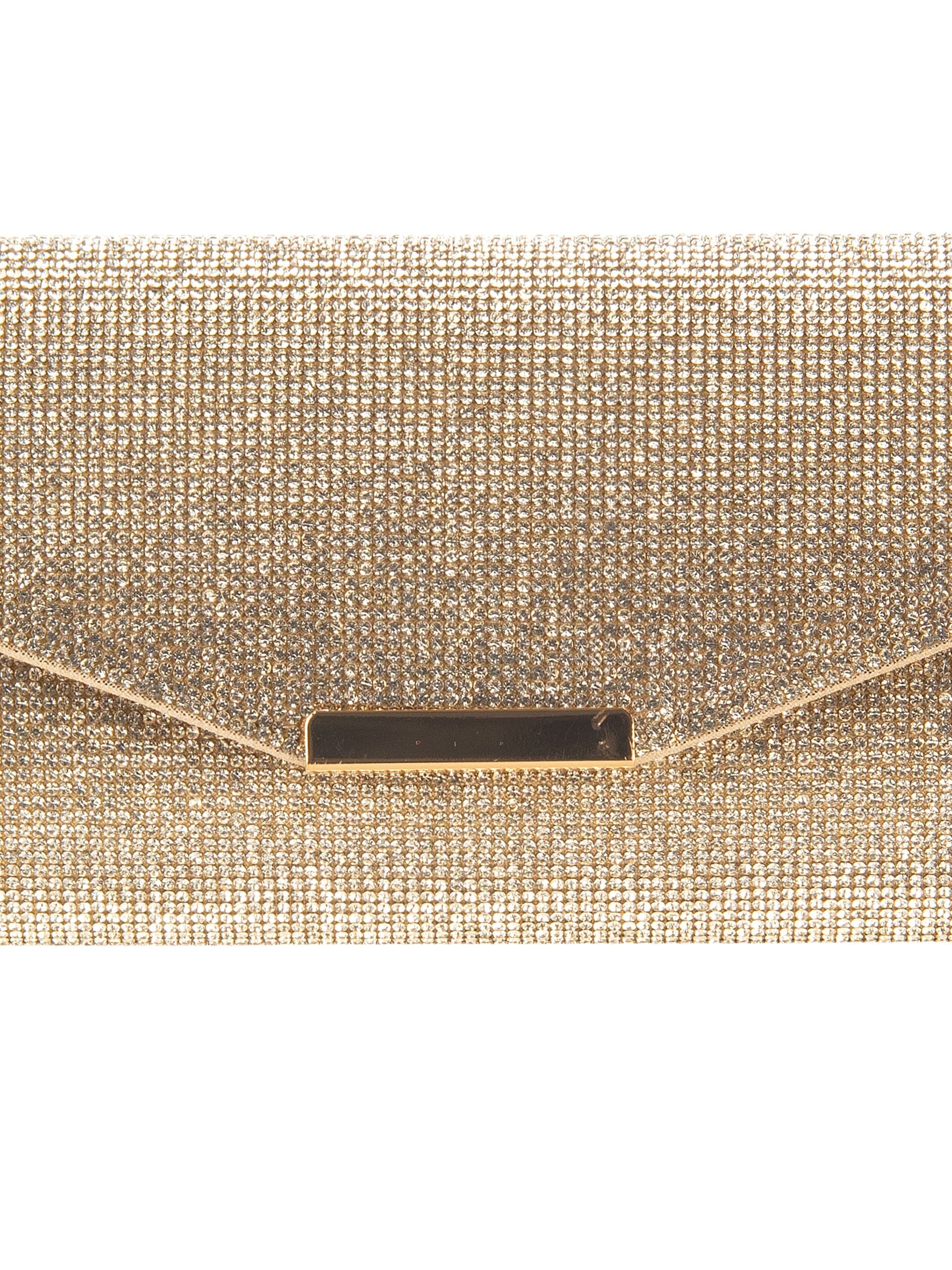 Pochette Ricoperta Di Strass Con Tracolla Catena Rinascimento