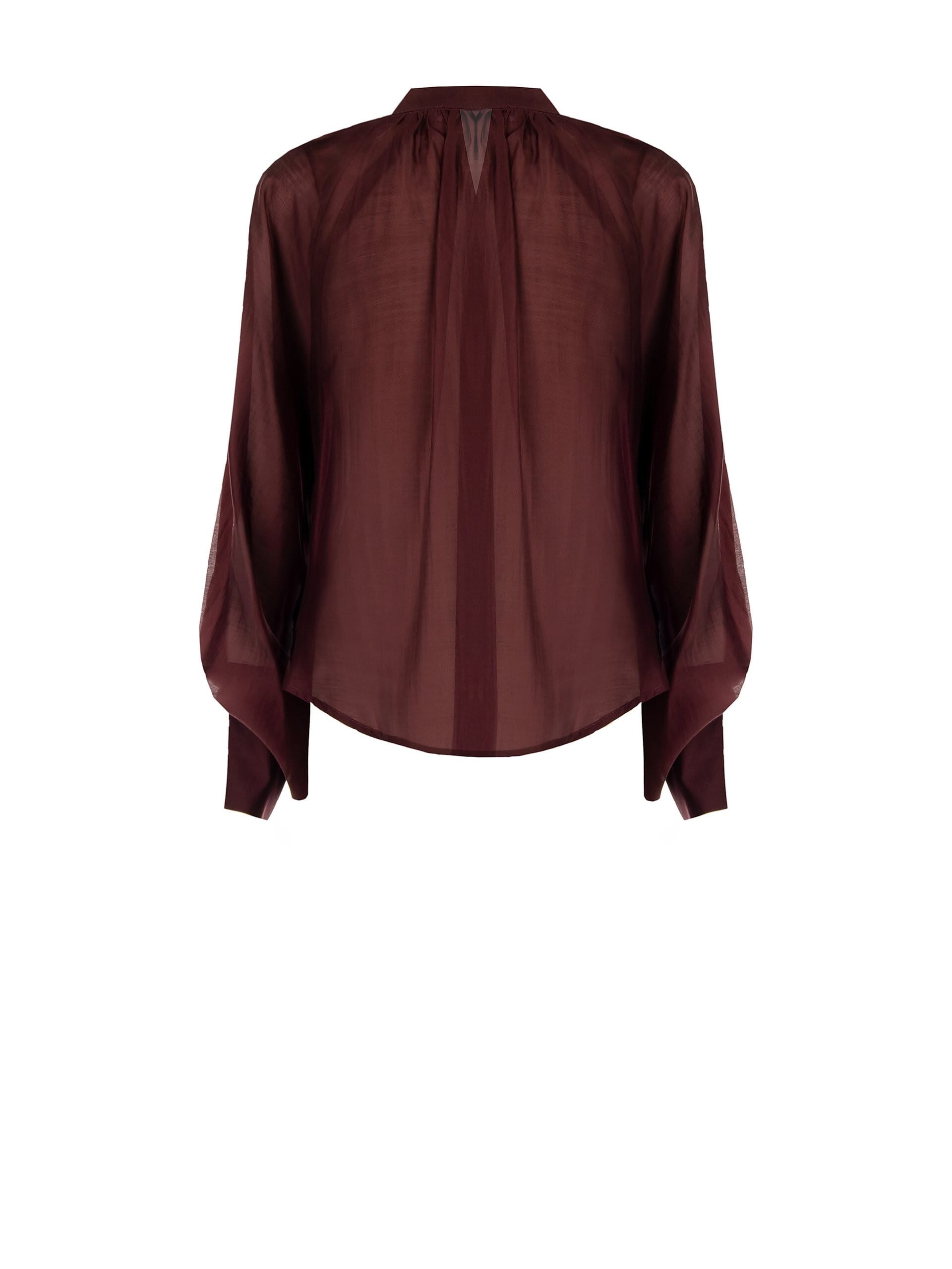 Camicia Fluida In Tessuto Leggero Semitrasparente Con Maxi Maniche Rinascimento