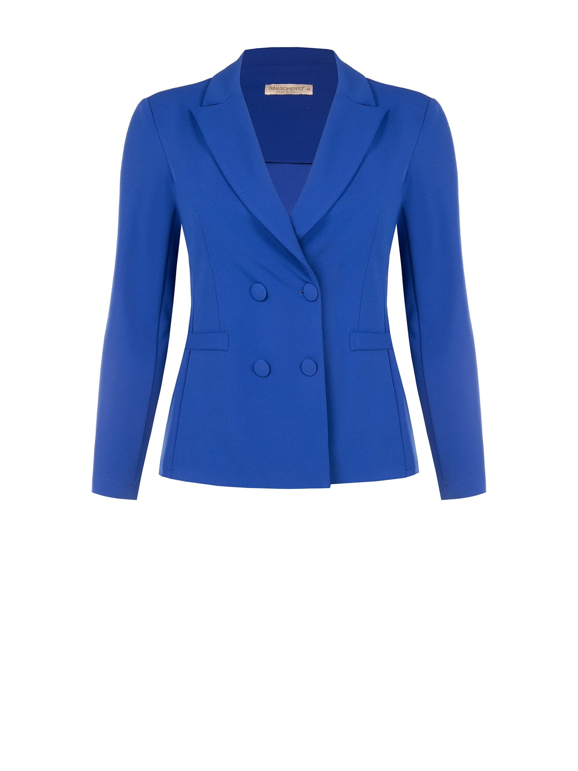 Giacca Blazer Curvy Sfiancata In Scuba Crepe Con Bottoni Coordinati Rinascimento Curvy
