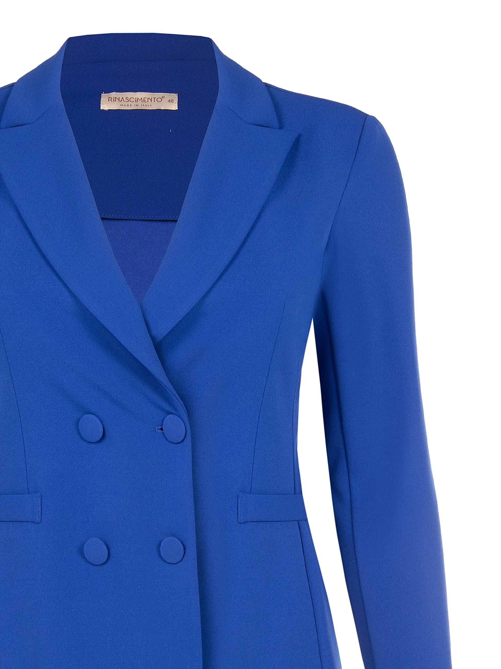 Giacca Blazer Curvy Sfiancata In Scuba Crepe Con Bottoni Coordinati Rinascimento Curvy