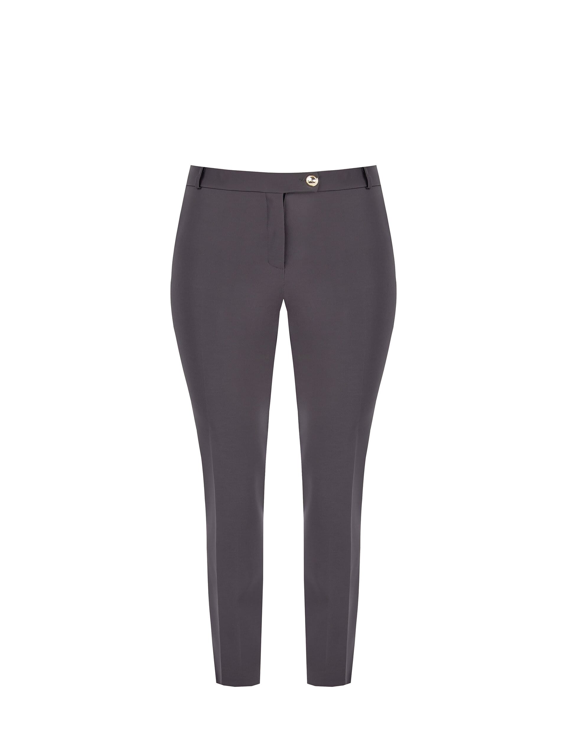 Pantaloni A Sigaretta Cropped In Tessuto Bi-Stretch Con Elastico Dietro Rinascimento Curvy